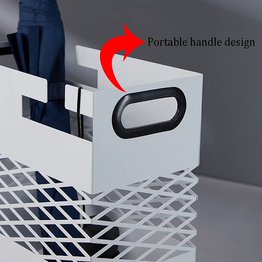 Large Capacity Metal Umbrella Stand with Drip Tray - Holds 20 Umbrellas - Sturdy Umbrella Holder for Home, Office & Business Entryway - Perfect for Rainy Day Organization & Drip-Free Storage
