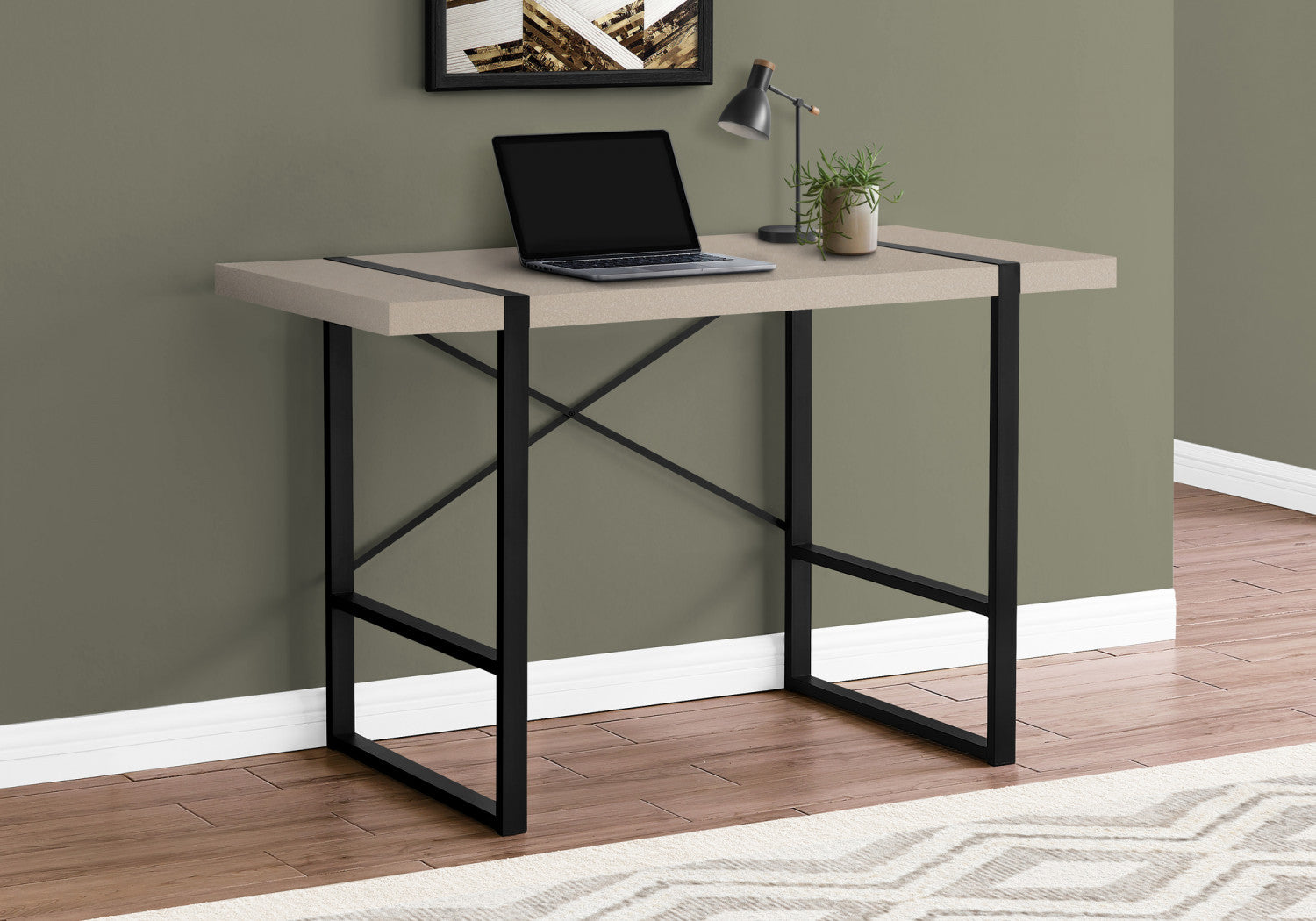 Dray Desk Light Taupe - Modern Home Office Desk for Small Spaces, Study & Work from Home - Perfect for Remote Work, Online Classes & Gaming Setup