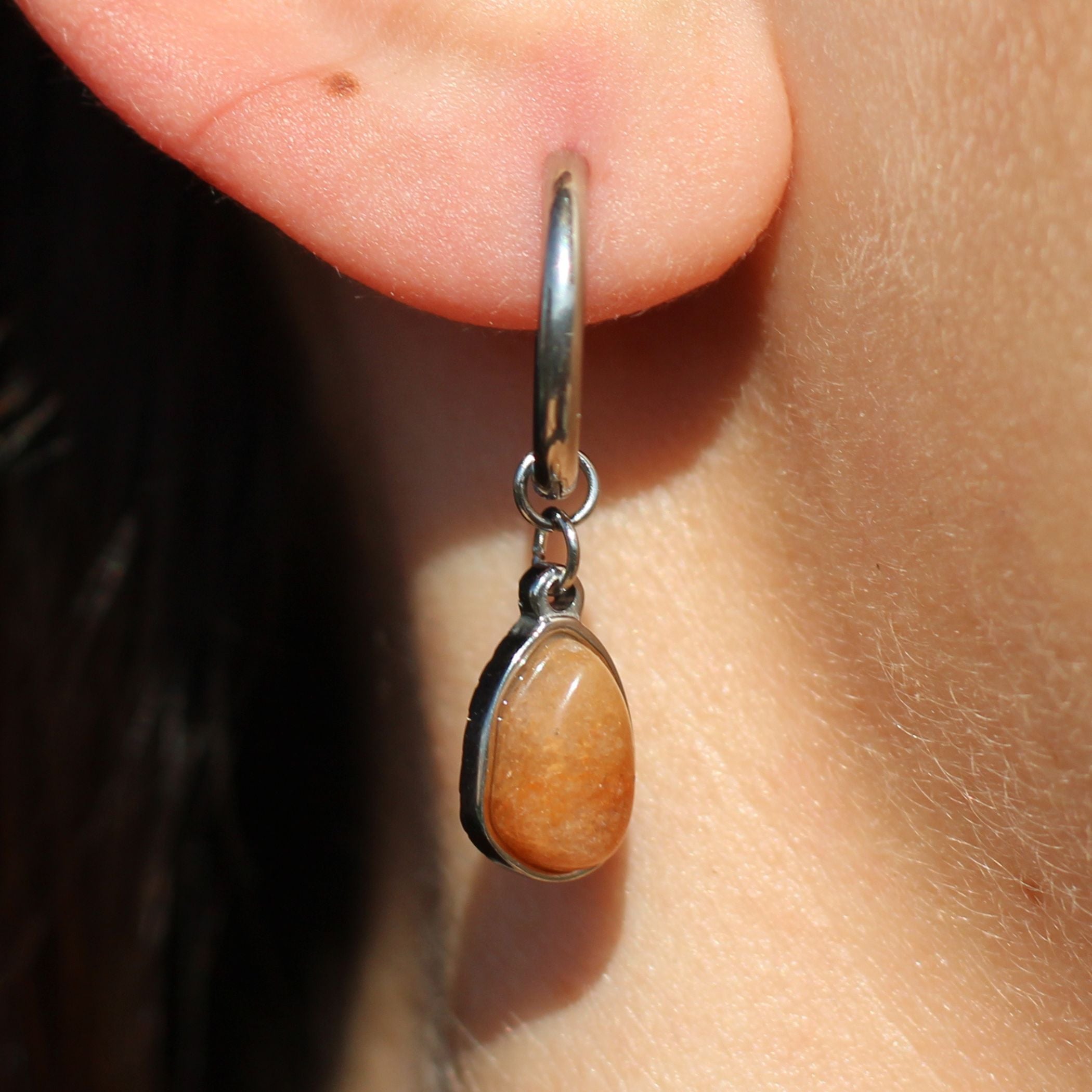 Orange Aventurine Drop Earrings for Women - Natural Gemstone Dangle Earrings for Everyday Wear & Special Occasions | Boho Chic Jewelry Gift Idea