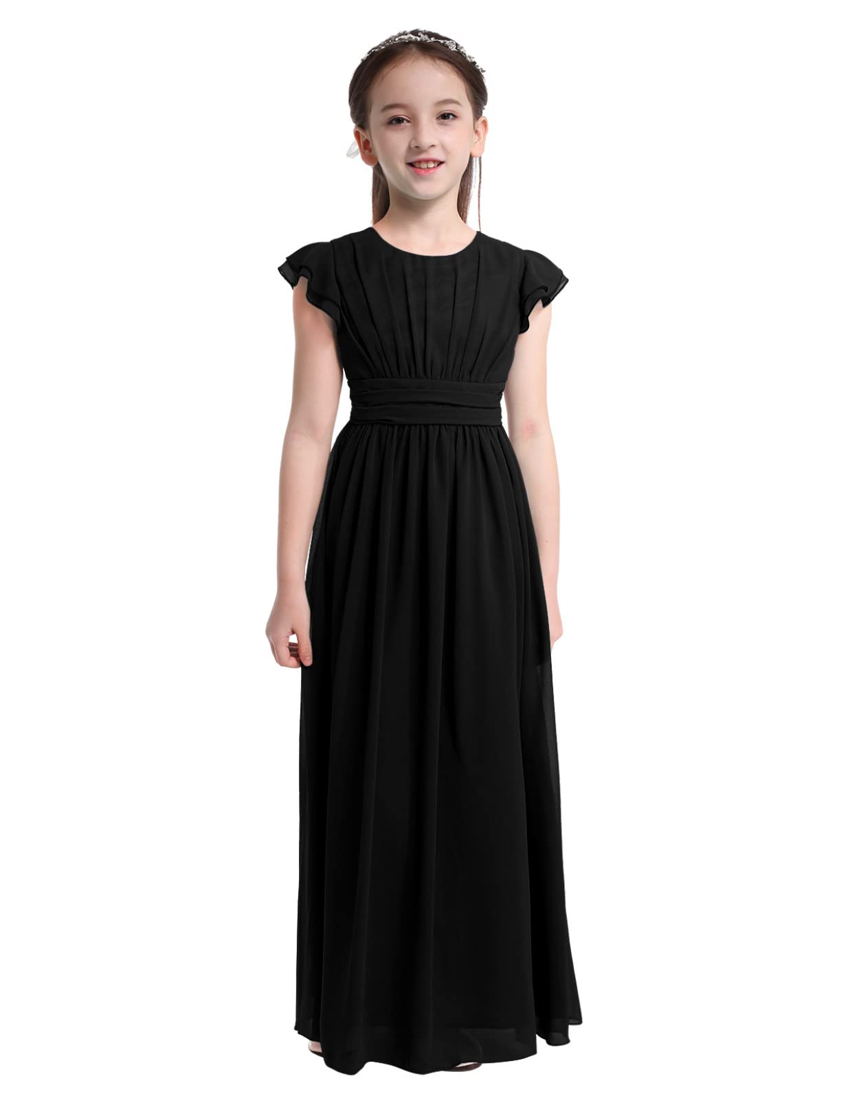 Girls Chiffon Ruffled Dress for Wedding & Party - Flower Girl & Bridesmaid Outfit