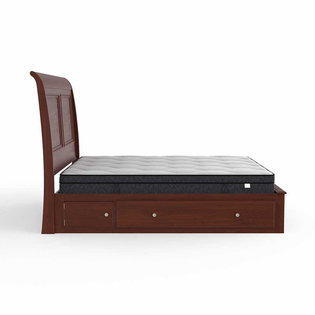 Amish Classic Solid Wood Storage Bed Frame - Queen Size with Underbed Drawers for Extra Organization | Perfect for Small Bedrooms, Guest Rooms & Dormitories