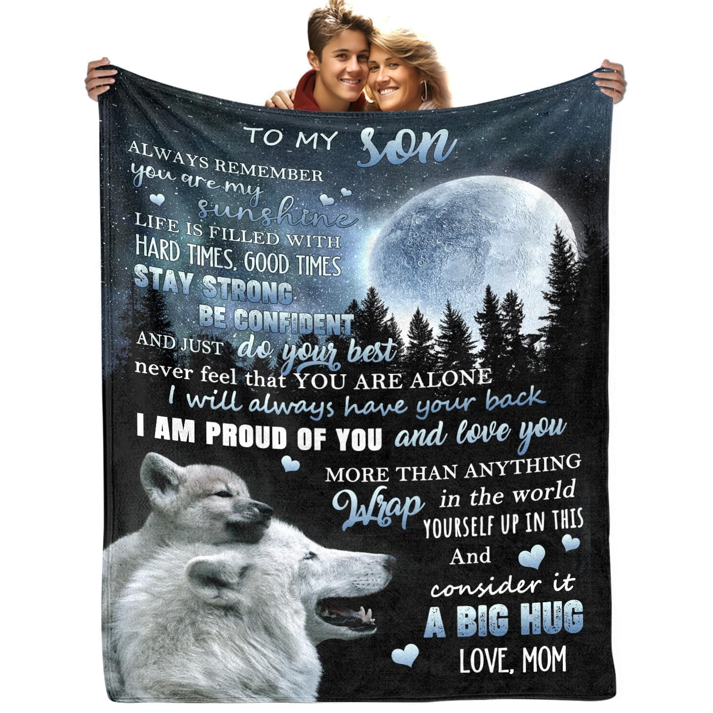 Soft Flannel Throw Blanket 50x60 - Gift for Son from Mom - Cozy Birthday Present
