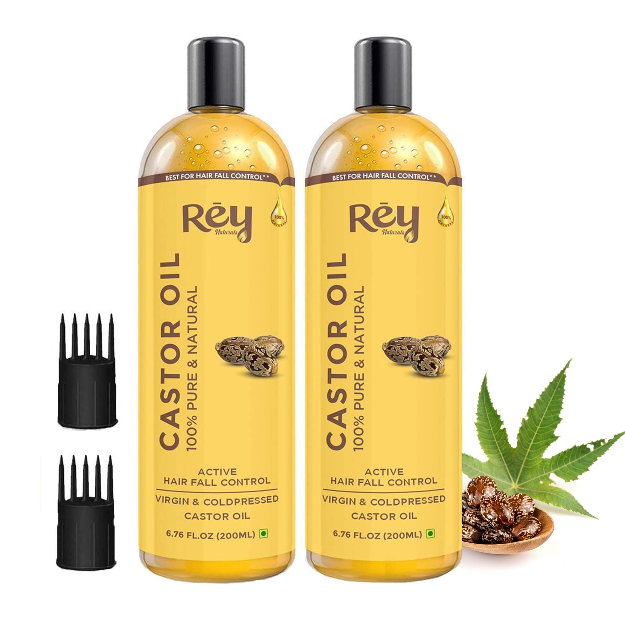 Organic Cold Pressed Castor Oil for Hair Growth, Eyelashes & Eyebrows - Pure Natural Skin & Face Care - 200ml | Promotes Thicker Hair & Healthy Skin | Perfect for Daily Beauty Routine & DIY Treatments