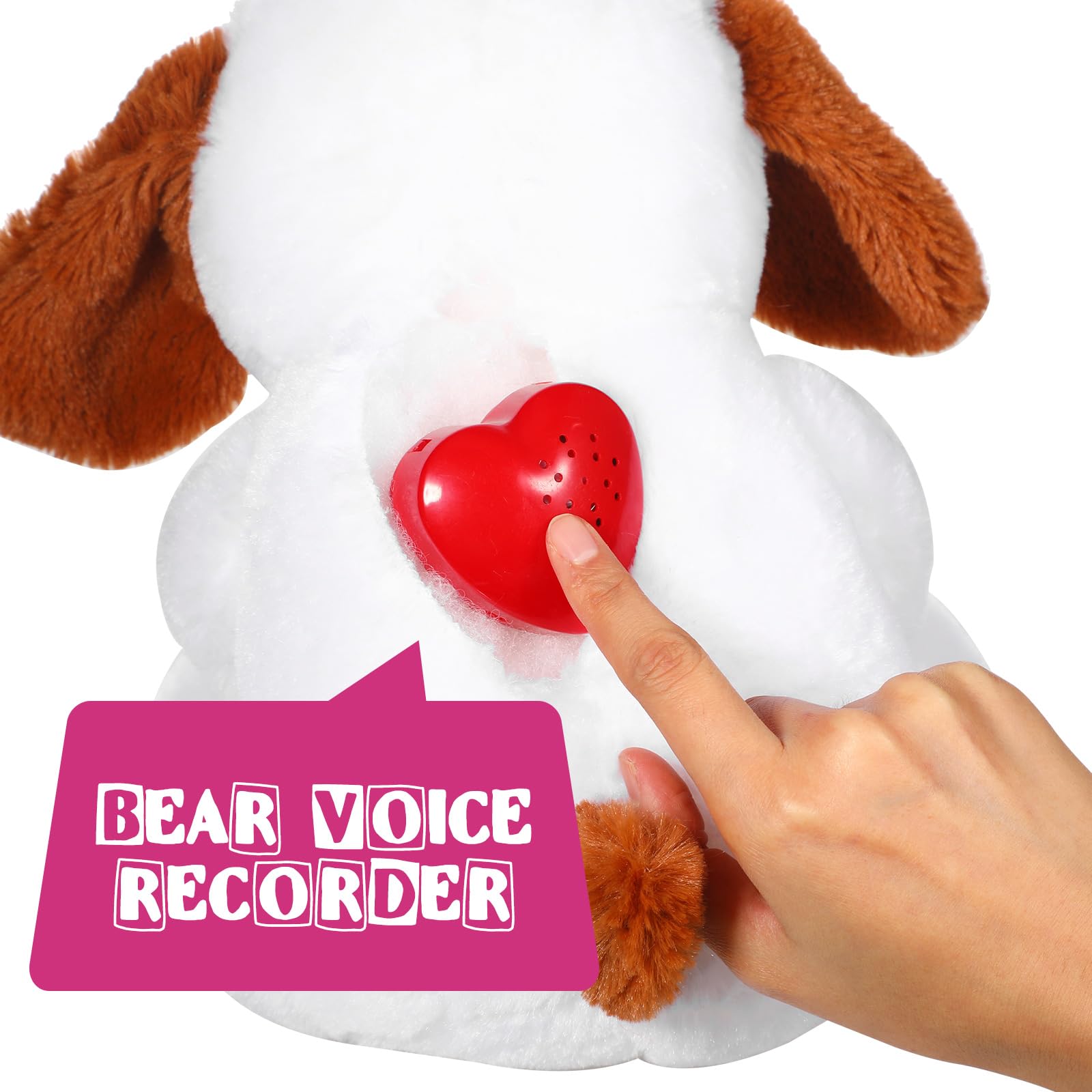 20 Seconds Stuffed Animal Voice Recorder & Heartbeat Sound Box - Push Button Recording Device for Teddy Bears & Plush Toys (4 Pack, Red) - Perfect for DIY Stuffed Animals, Baby Keepsakes & Emotional Gifts