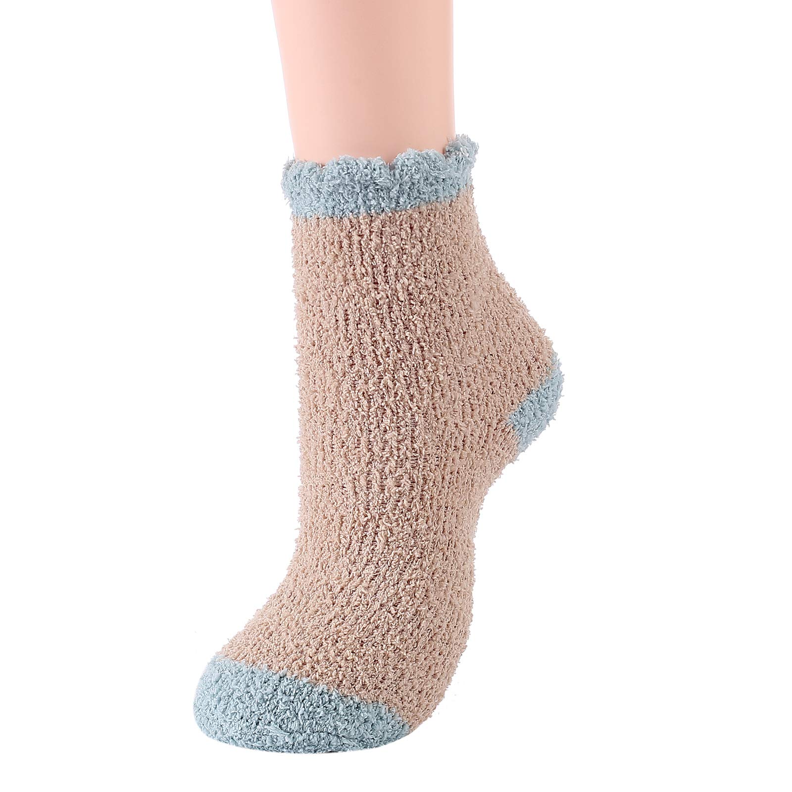 Cozy Winter Fuzzy Socks for Women - Ultra Soft Warm Fluffy Socks with Non-Slip Grips - Perfect for Home, Gym, Yoga & Outdoor Activities