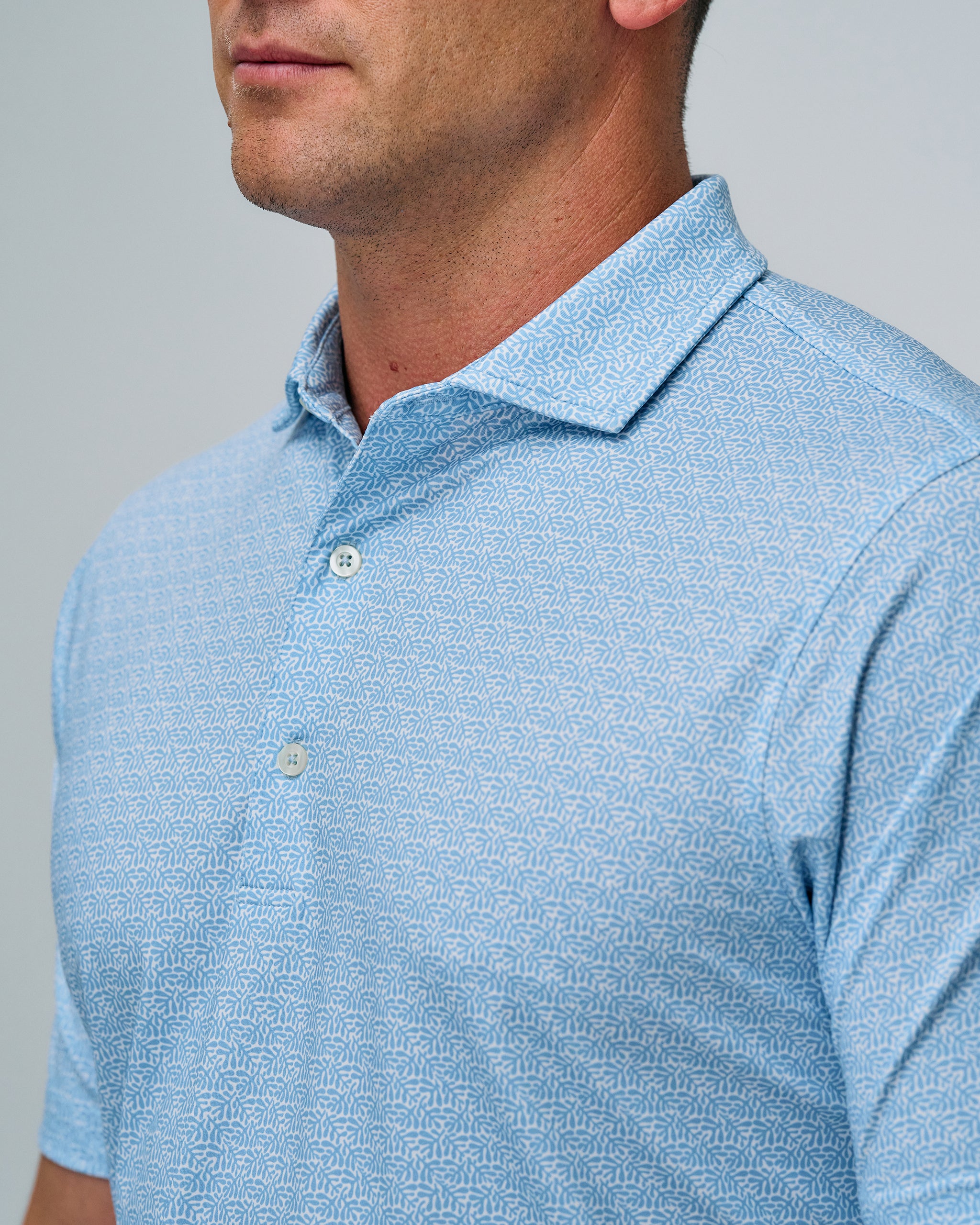 SEACLIFF PRINT POLO Shirt for Men - Stylish Casual Short Sleeve Button Down Shirt - Perfect for Summer, Beach, and Outdoor Activities