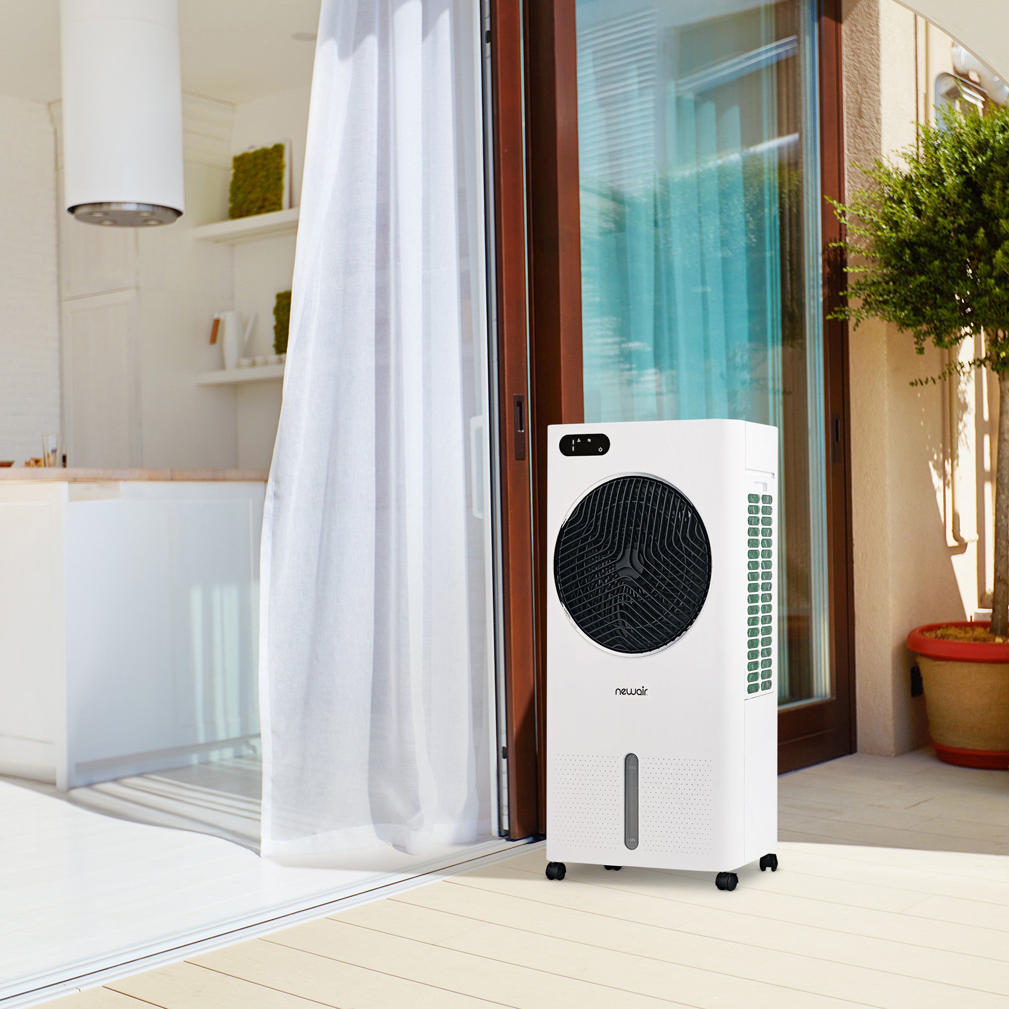 Newair® 1600 CFM Evaporative Air Cooler - Portable Cooling Fan with Honeycomb Pad, White | Perfect for Home, Office & Outdoor Use