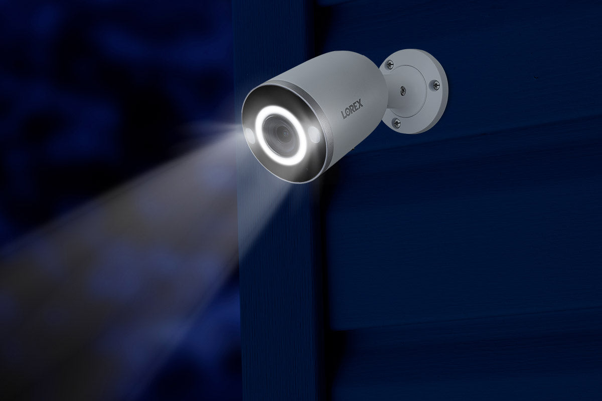 Lorex 4K Ultra HD Wired Bullet Security Camera with Smart LED Lighting & AI Motion Detection - Outdoor Home Surveillance for Driveway, Garage & Business Security