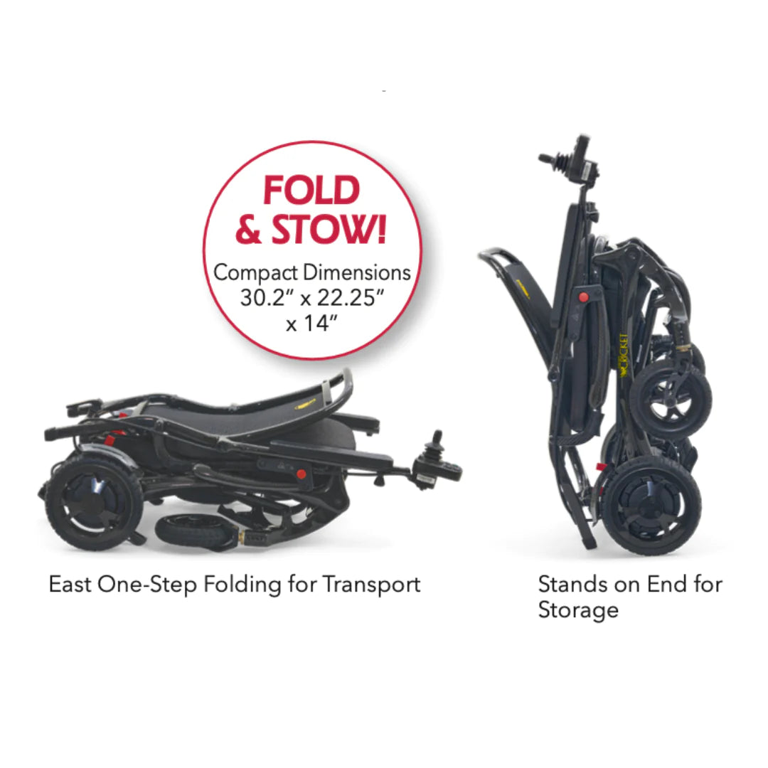 Golden Cricket Carbon Fiber Folding Power Wheelchair - Lightweight Portable Electric Mobility Scooter for Seniors & Adults - Perfect for Travel, Shopping & Outdoor Activities