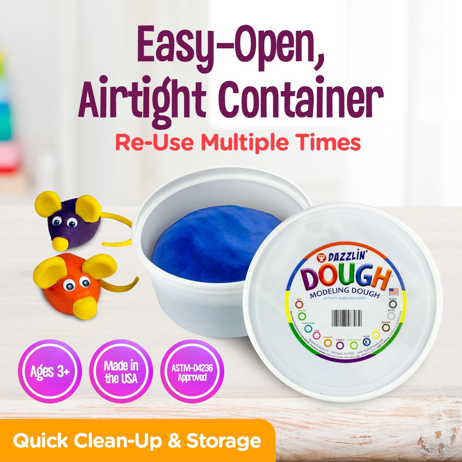 Hygloss 5lb Play Modeling Dough - Non-Toxic White Art Clay for Kids Crafts, Easter Basket Stuffers & Classroom Activities - Safe Sensory Toy for Preschool Learning & Party Favors
