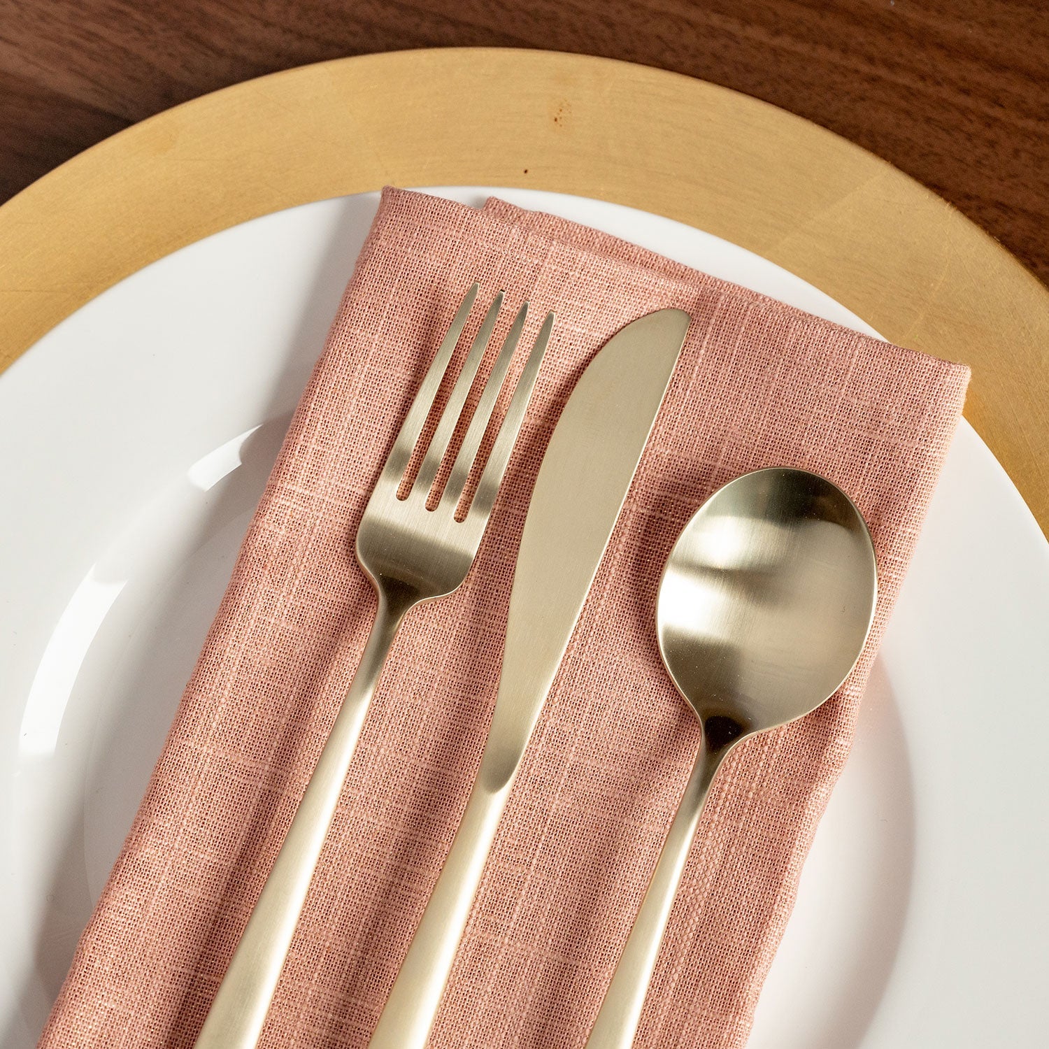 Lorenn Champagne Satin 20-Piece Flatware Set - Elegant Stainless Steel Cutlery for Fine Dining, Weddings & Special Occasions