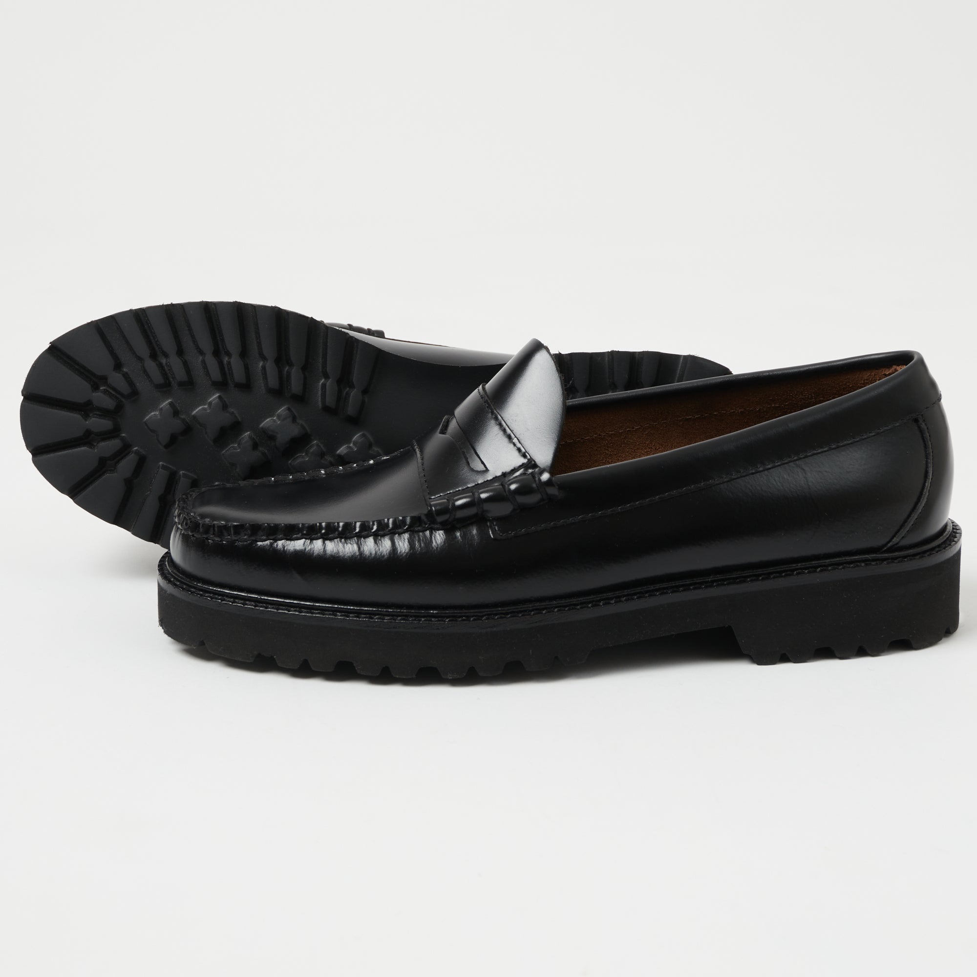 G.H. Bass Weejun 90s Larson Penny Loafers for Men - Classic Black Leather Slip-On Shoes - Perfect for Business Casual, Office & Formal Occasions