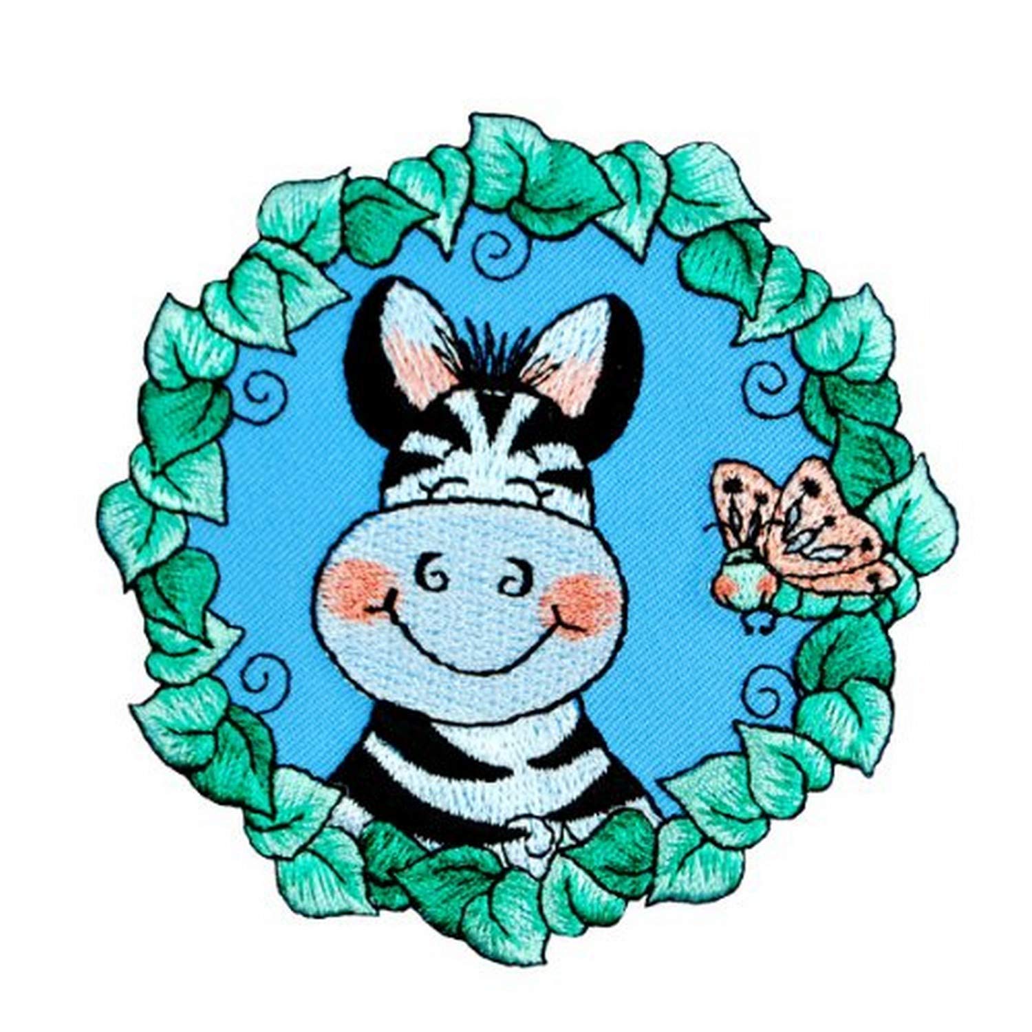 Expo Iron-on Embroidered Applique Patches - BaZooples Zach Zebra Design for DIY Clothing, Hats & Bags | Perfect for Customizing Jackets, Backpacks & Denim