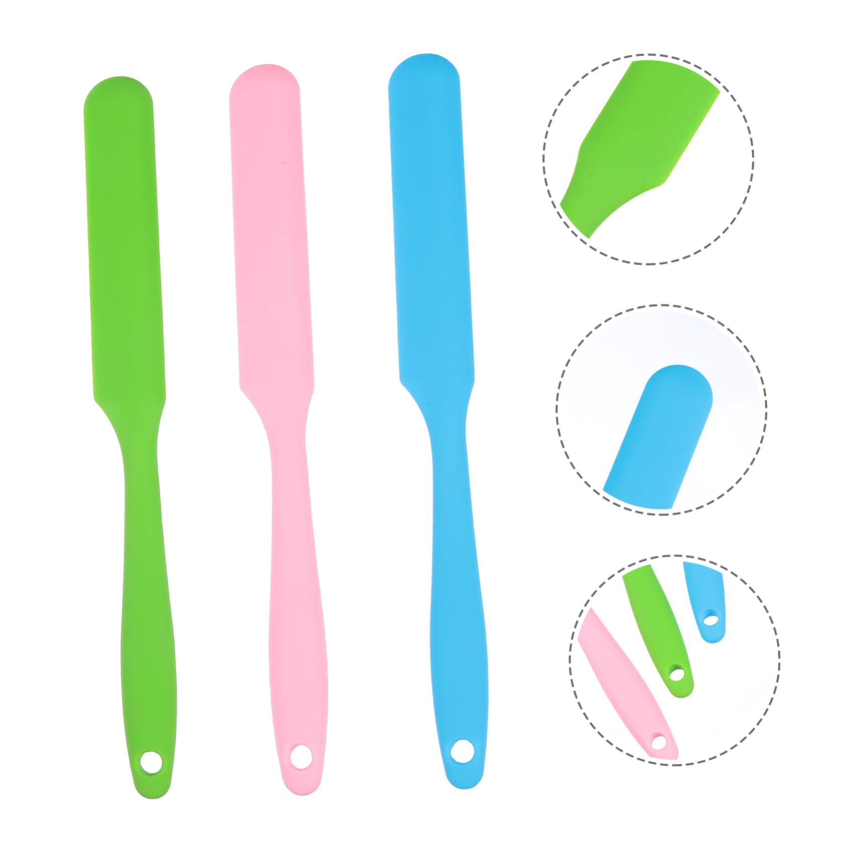3pcs Silicone Waxing Spatulas - Non-Stick, Colorful Wax Applicators for Body, Hands & Brows - Perfect for At-Home Hair Removal & Salon Waxing Kits