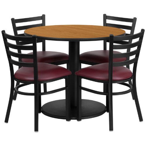 Natural Top/Burgundy Vinyl Seat
