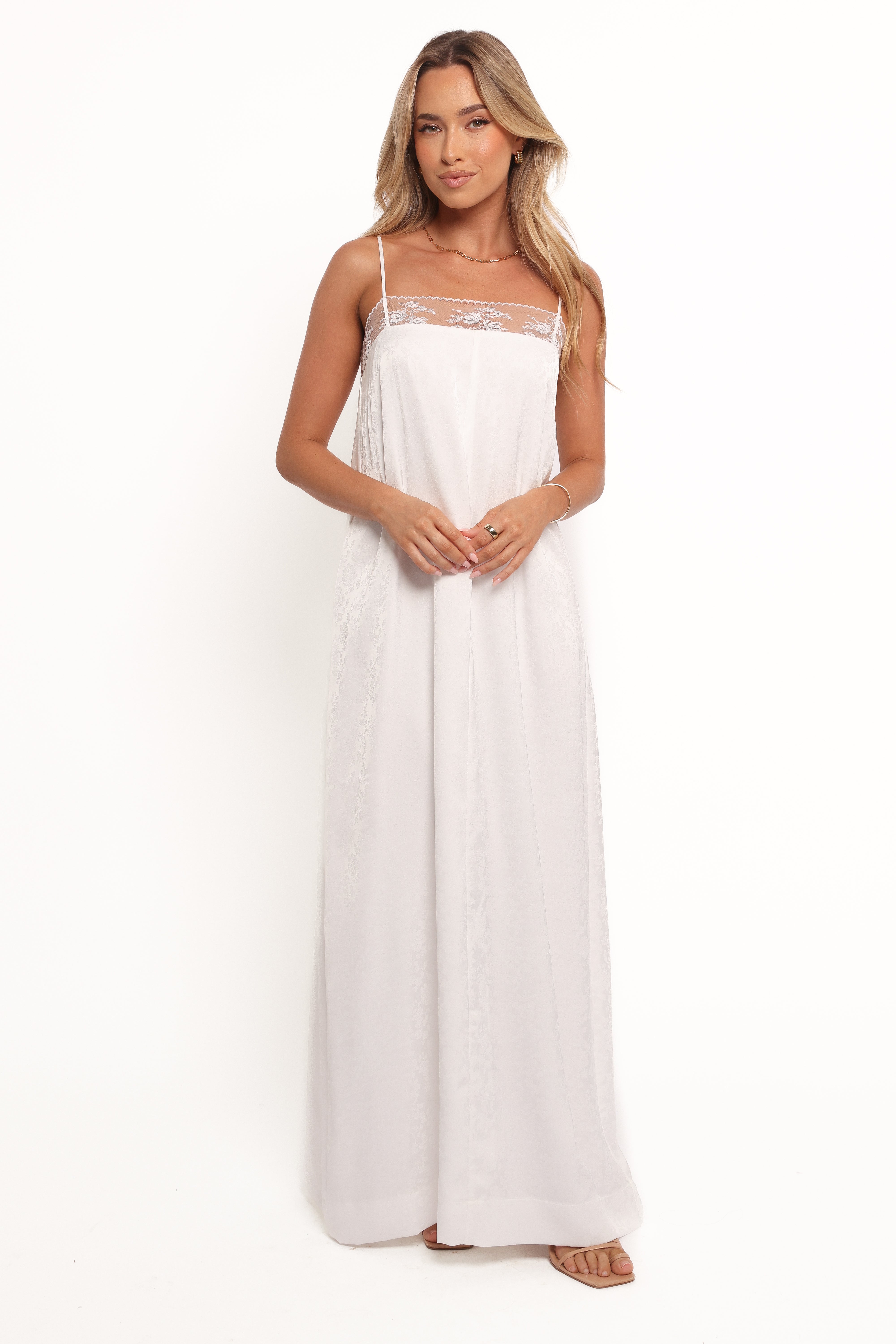 Alisha Women's Maxi Dress - Flowy Long Summer Dress in White | Perfect for Beach, Vacation & Casual Wear
