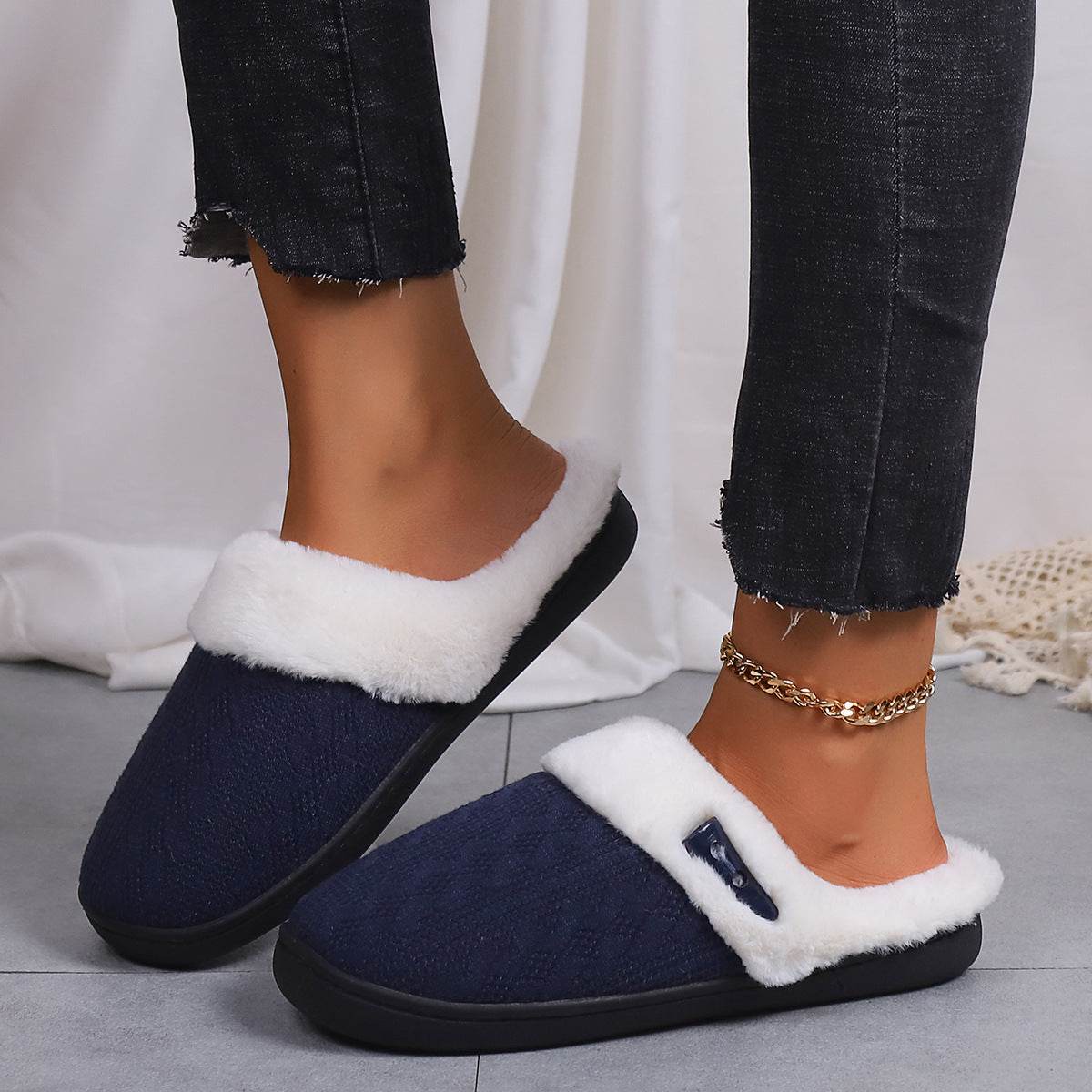 FluffKnit Cozy Plush Slippers for Women & Men - Ultra Soft Fuzzy Indoor House Shoes for Winter Comfort - Perfect for Home, Lounge & Relaxation