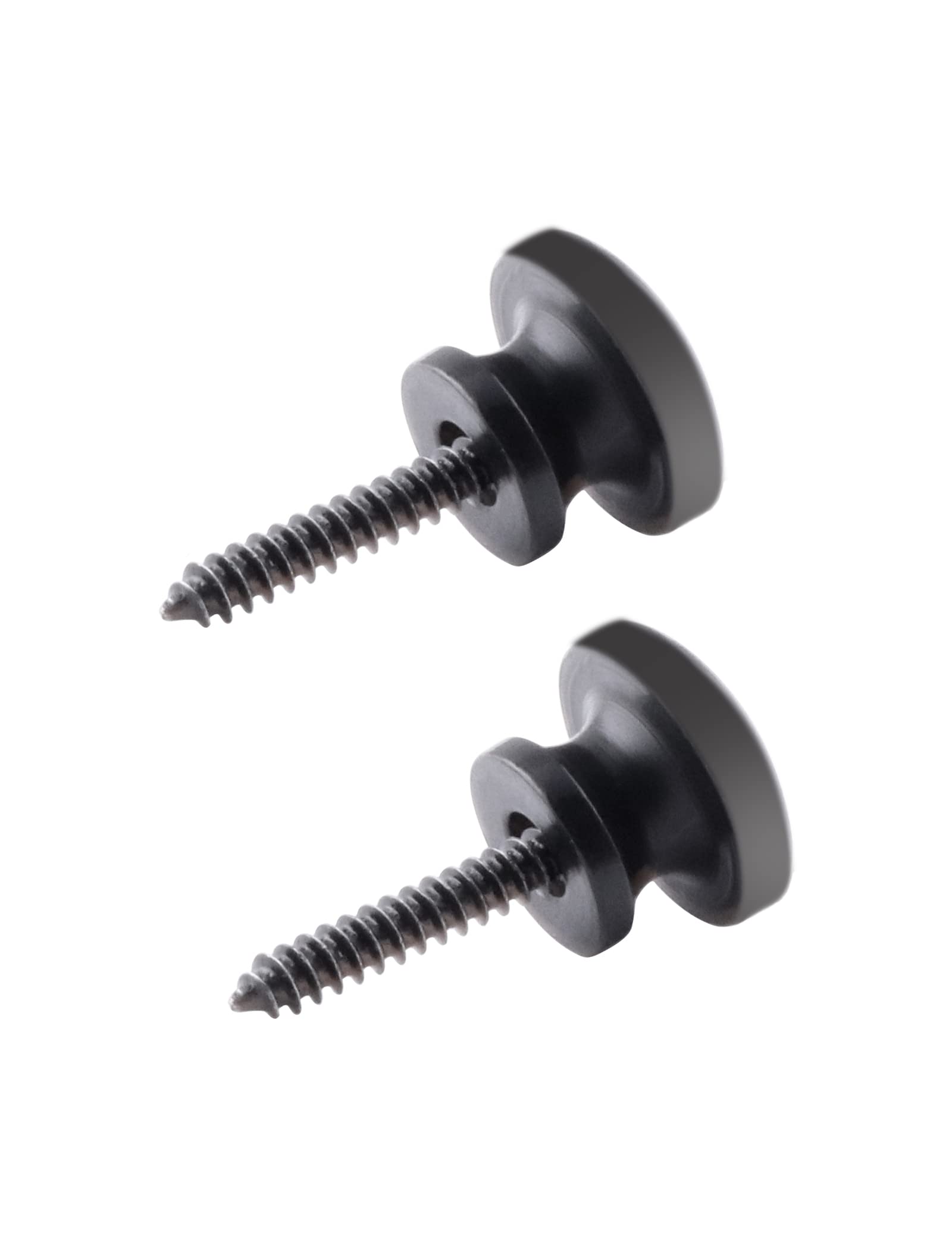 Rubatone Guitar Strap Buttons - 2-Pack Black Mushroom Head Strap Pins for Acoustic, Electric Guitar, Banjo & Ukulele - Secure Instrument Accessories for Live Performances & Studio Sessions