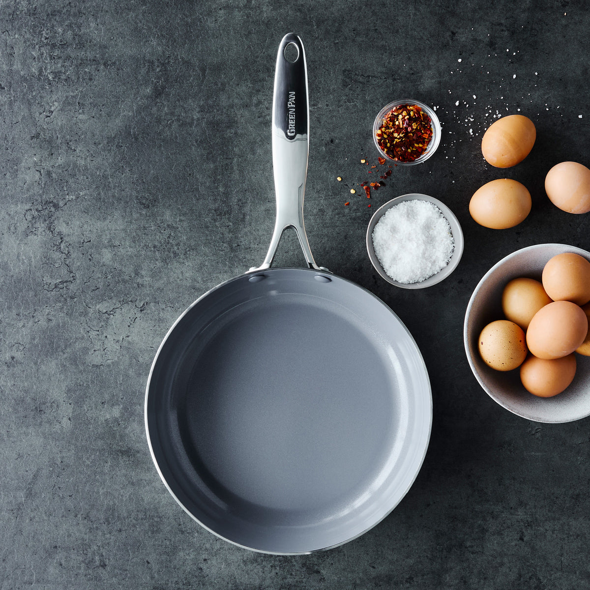 Valencia Pro 12-Inch Stainless Steel Fry Pan - Nonstick Skillet for Sautéing, Frying & Cooking - Induction Compatible, Oven Safe & Dishwasher Safe - Perfect for Home & Restaurant Use