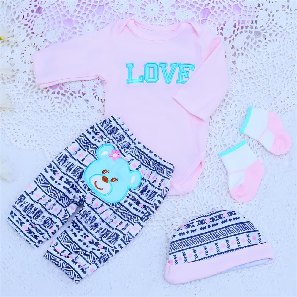 Reborn Doll Baby Clothes Set - Pink Outfits for 17-22 Inch Newborn Baby Dolls | Girl Doll Clothing & Accessories | Perfect for Collectors, Gift Giving & Role Play