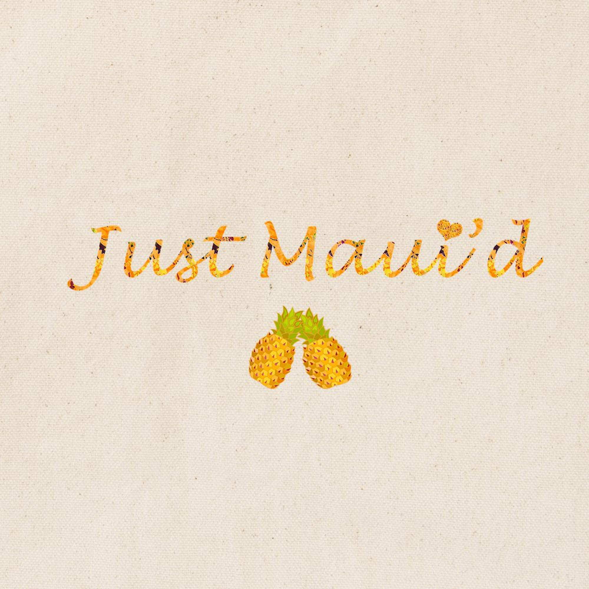 Just Maui'd Pineapple Logo Tote Bag - Natural Canvas Reusable Shopping Bag for Beach, Grocery & Travel - Eco-Friendly Carryall for Women & Men