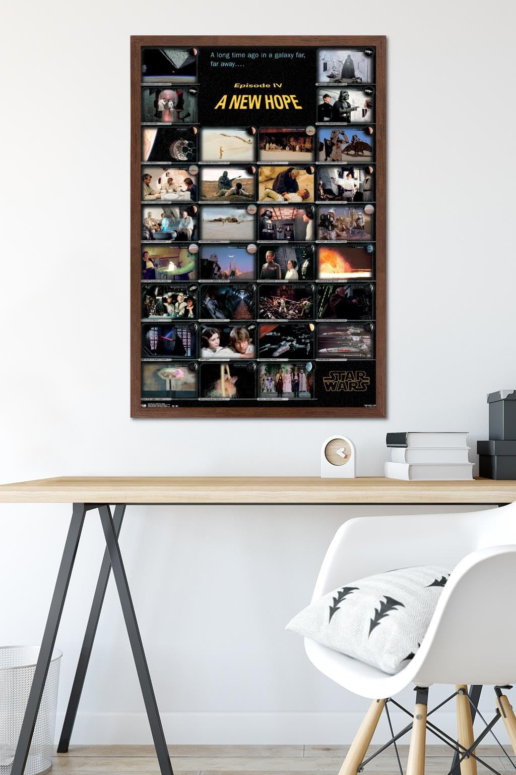 Trends International Star Wars: A New Hope Framed Wall Poster - 22.375 x 34 Inches, Mahogany Wood Frame - Perfect for Home Theater, Game Room & Office Decor