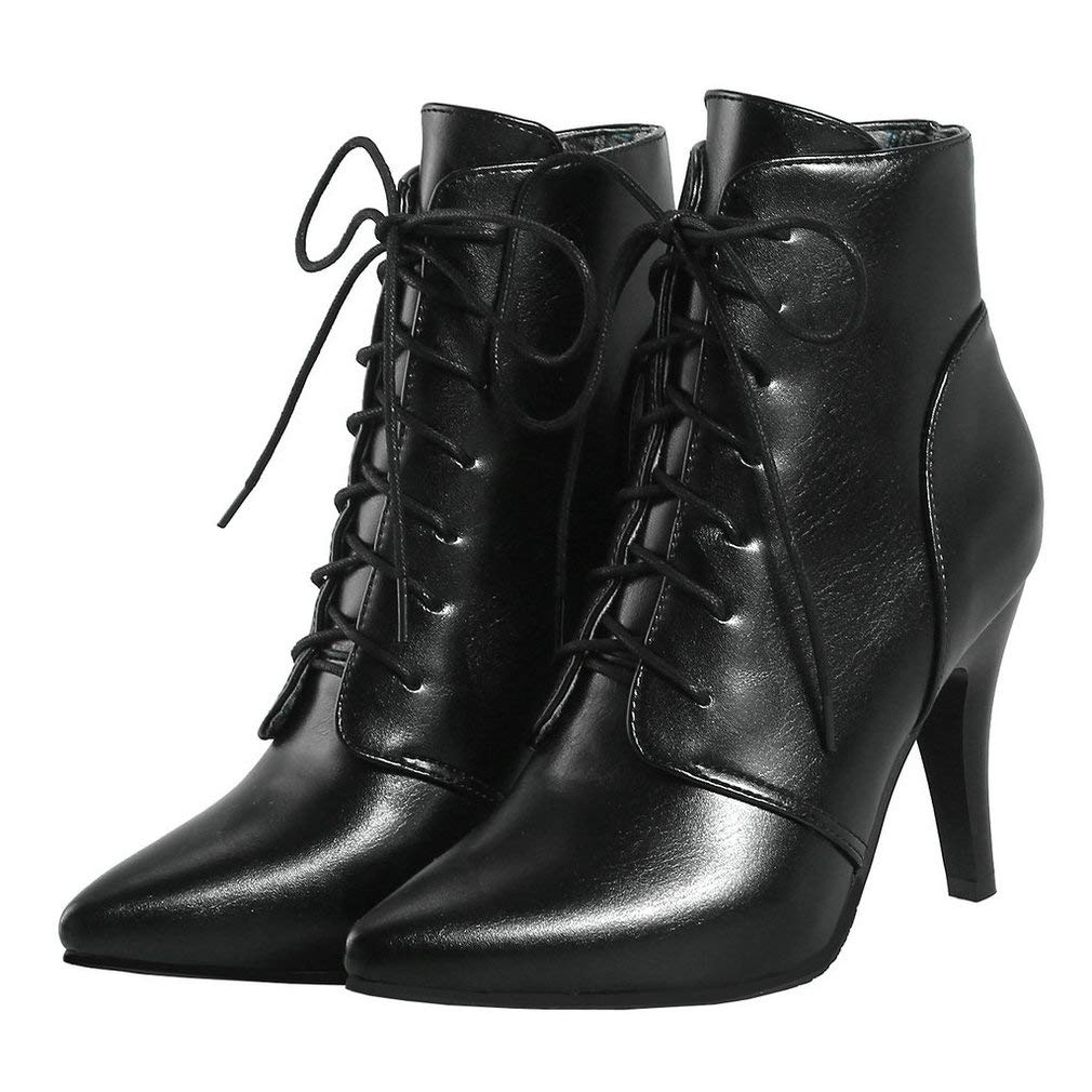 Caradise Women's Vintage Lace Up Pointed Toe Ankle Boots - Stiletto High Heel Booties for Women | Perfect for Office, Party & Night Out