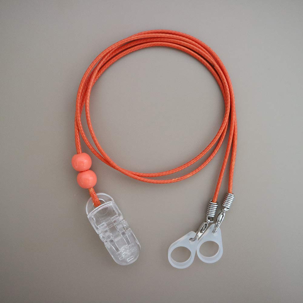 BTE Hearing Aids Safety Clip with Replaceable Silicone Loop - Orange - Secure & Comfortable Hearing Aid Accessory for Seniors & Adults - Perfect for Daily Use, Outdoor Activities & Travel