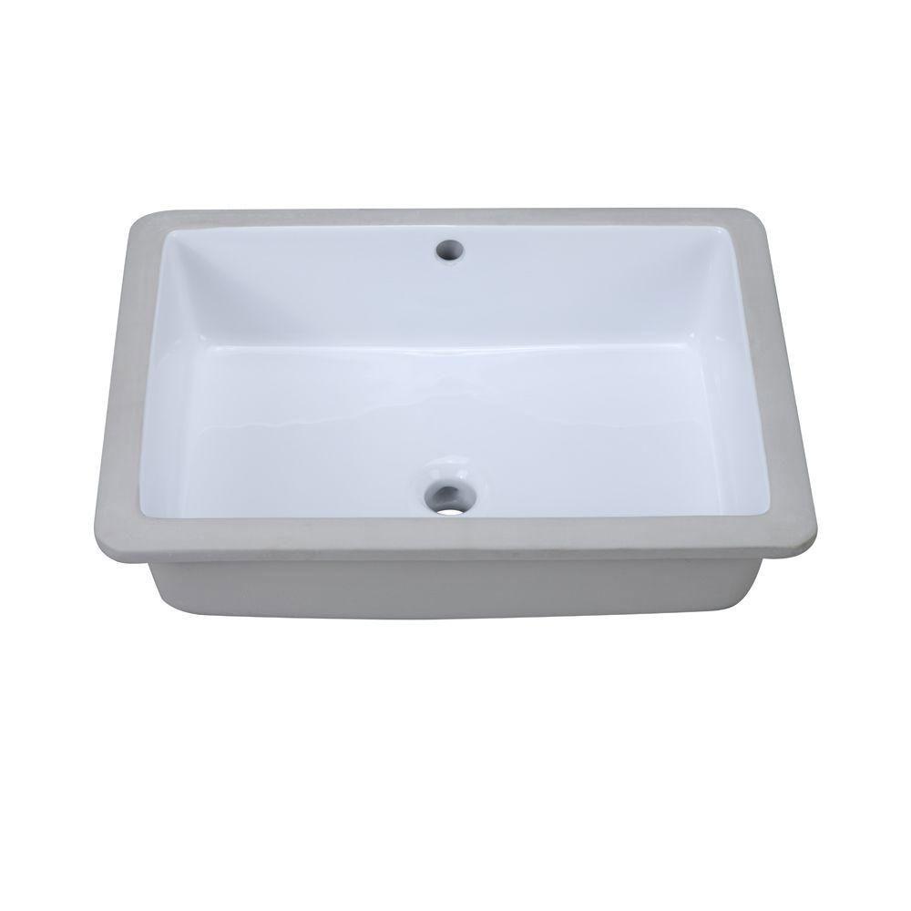Decolav 1482 CWH Classic White Rectangular Undermount Bathroom Sink - Modern Design for Vanity & Powder Room - Perfect for Home & Hotel Renovation