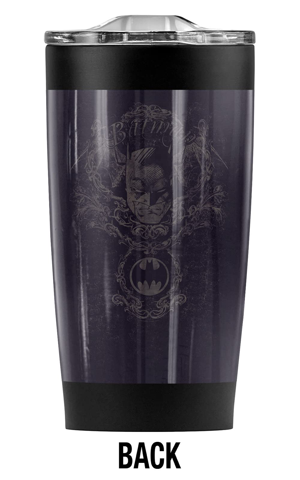 Batman The Dark Knight Stainless Steel Tumbler 20oz - Vacuum Insulated Travel Mug with Leakproof Lid for Coffee & Cold Drinks | Double Wall Insulation Keeps Beverages Hot/Cold for Hours | Perfect for Office, Gym, Camping & Car Commutes
