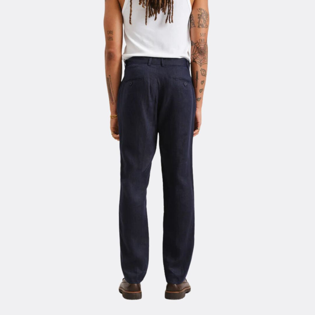 Premium Alp Linen Trousers for Men & Women - Comfortable Breathable Summer Pants in Midnight Blue - Perfect for Casual Wear, Beach Vacations & Outdoor Activities