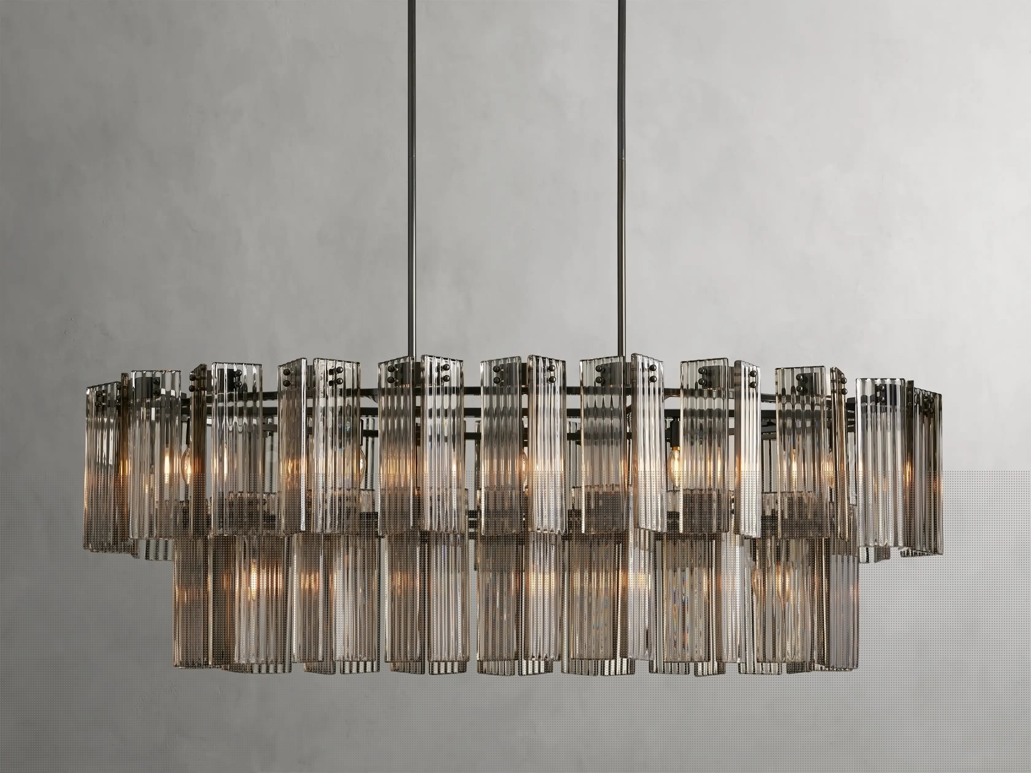 Delsie Oval Chandelier 51'' 63'' 72'' - Modern Crystal Ceiling Light Fixture for Dining Room, Living Room & Bedroom Lighting