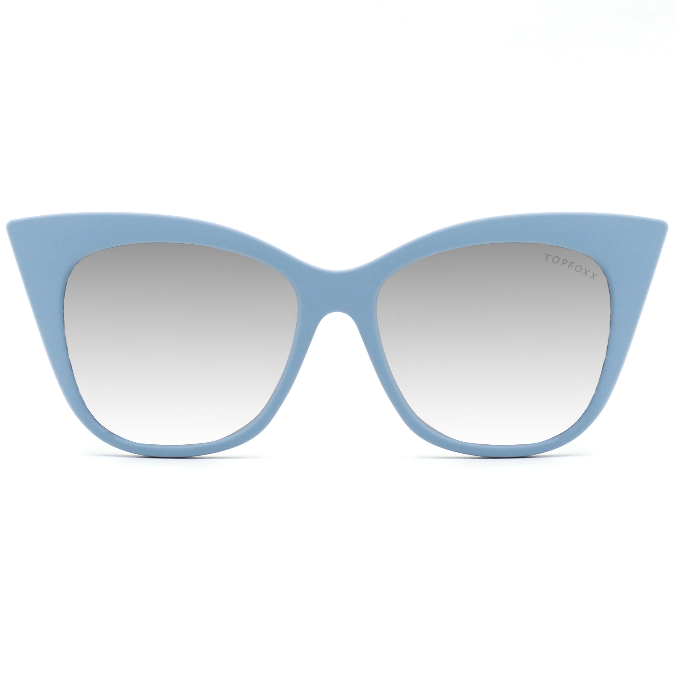 Venice Cateye Sunglasses - Blue & Silver Gradient Fashion Shades for Women - Perfect for Beach, Driving & Outdoor Activities