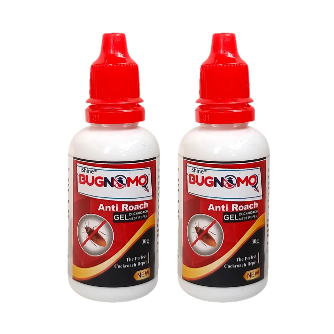 iShine Bugnomor Anti Roach Gel 30g - Powerful Cockroach Killer Gel for Home & Kitchen - Long Lasting Roach Bait for Indoor Use - Effective Pest Control Solution (30g x2) - Ideal for Cabinets, Under Sinks & Corners