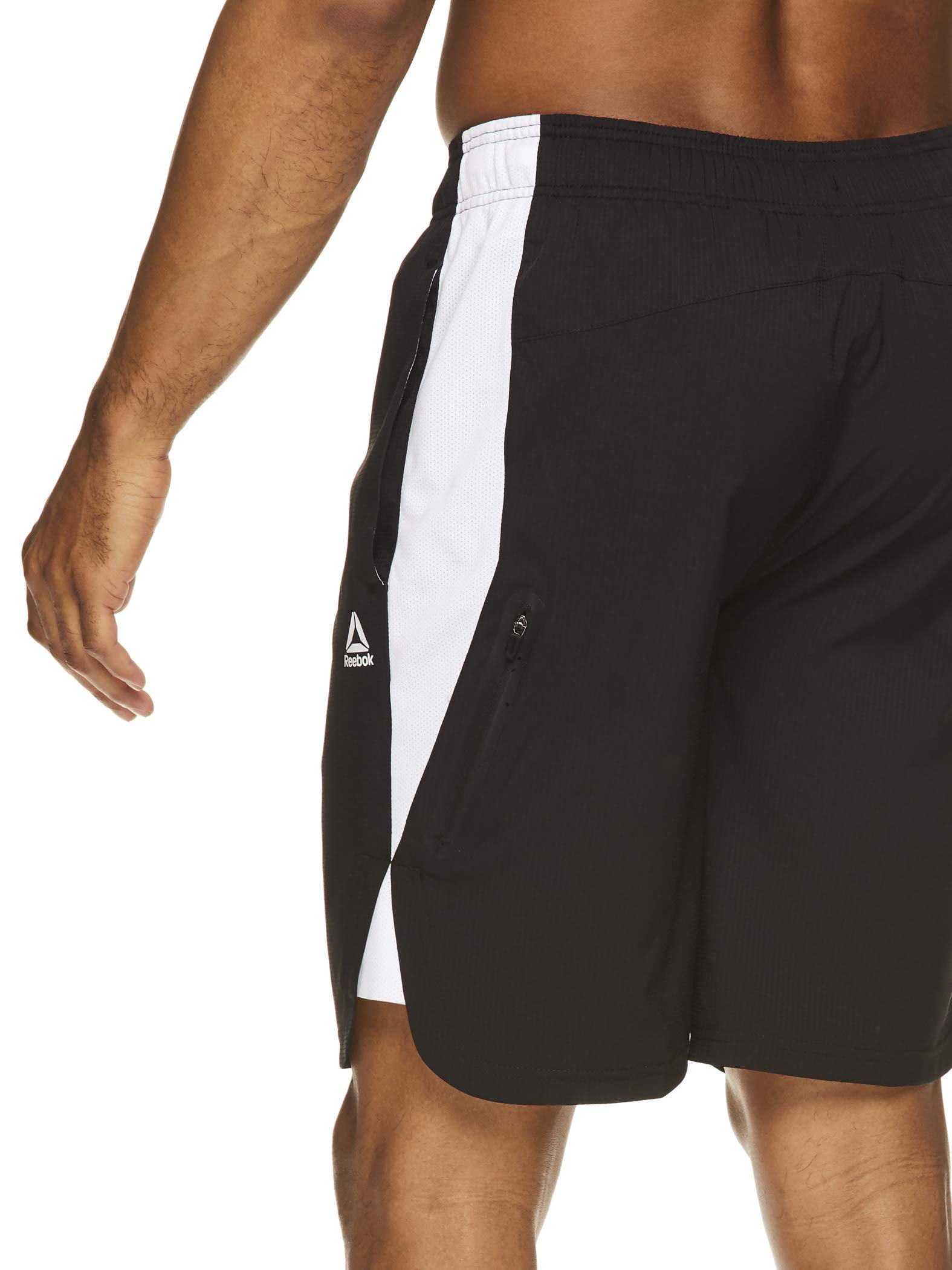 Reebok Men's Lightweight Workout Gym Running Shorts - 9 Inch Inseam with Elastic Waistband & Pockets - Black/White Mars Training - Small - Perfect for Gym, Running & Training Sessions