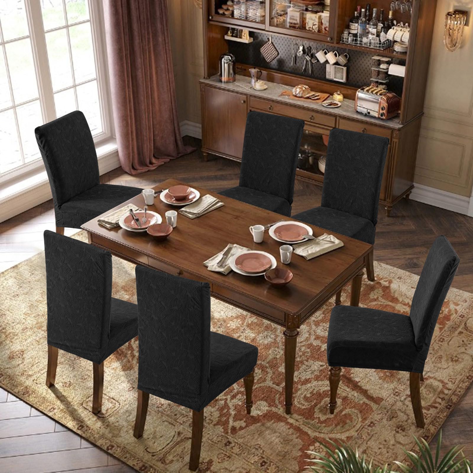 Waterproof Stretch Dining Chair Covers - Washable & Removable Parsons Chair Slipcovers for Kitchen & Dining Room - Perfect for Family Gatherings, Parties & Daily Use