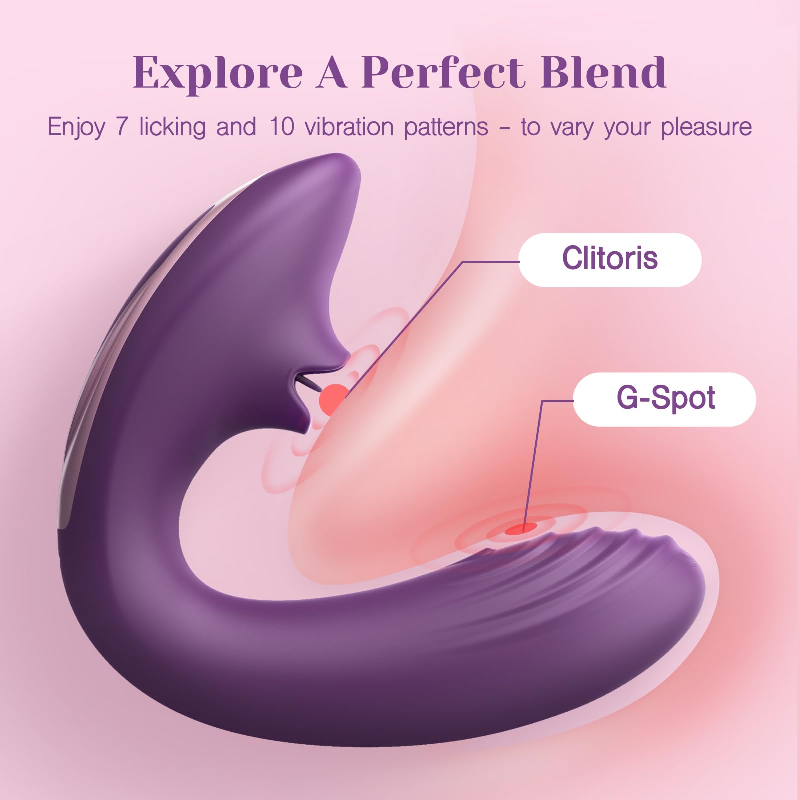 Tracy's Dog Clitoral Stimulator & G-Spot Vibrator - Remote Control Adult Toy for Women & Couples with 7 Licking & 10 Vibration Patterns - Purple Sex Toy for Double Pleasure - Perfect for Solo Play & Intimate Couple Moments