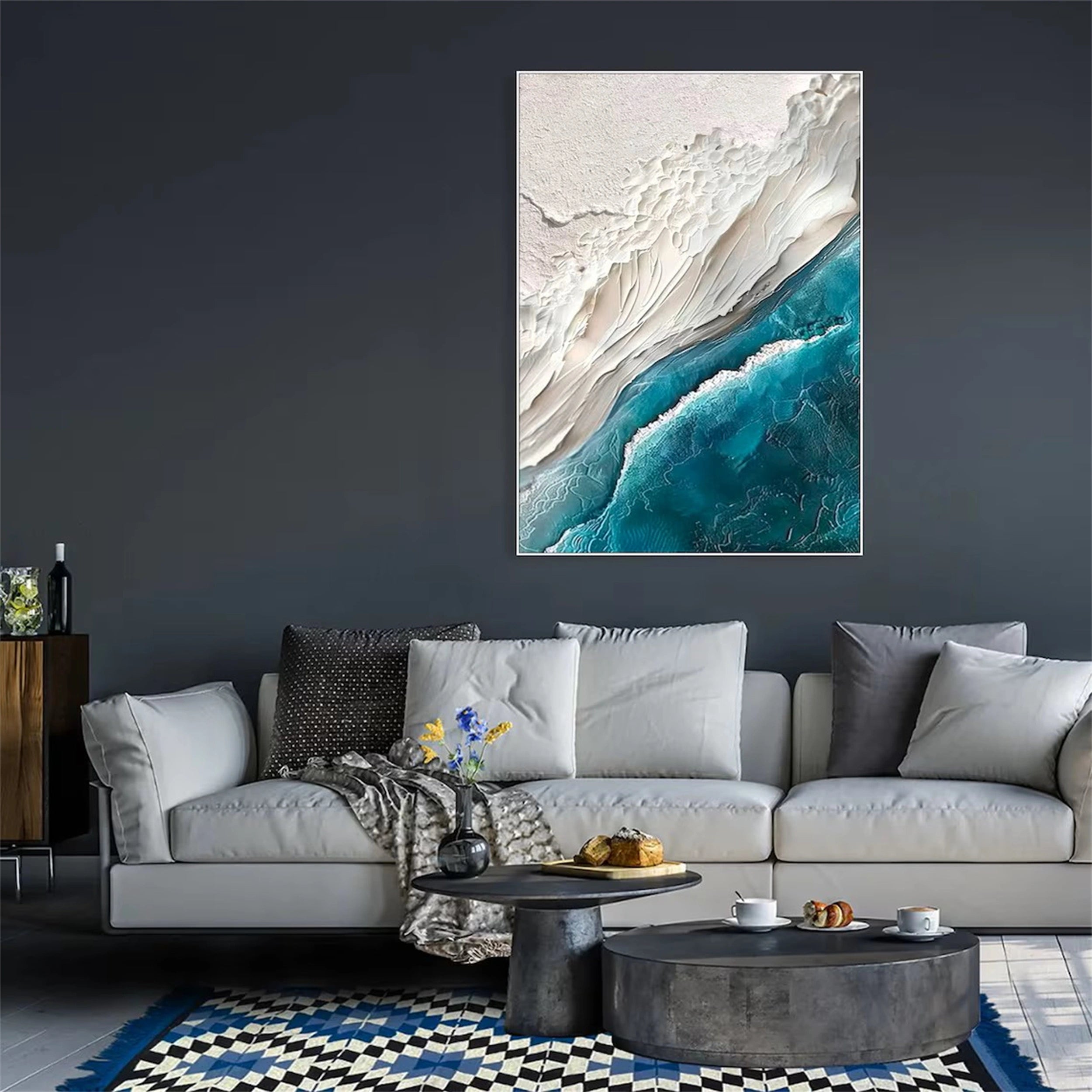 Ocean And Sky Painting #OS 069 - Stunning Seascape Wall Art for Home & Office Decor - Perfect for Living Room, Bedroom or Beach House