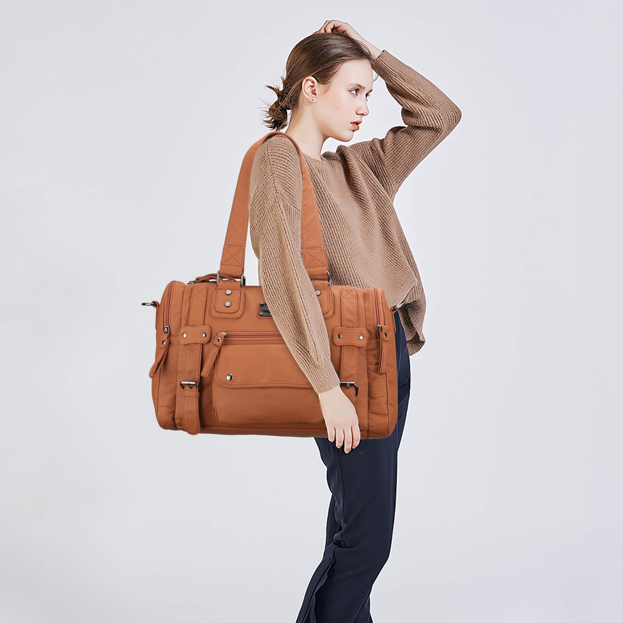 Angelkiss Women's Soft Leather Handbags - Hobo, Satchel, Shoulder & Crossbody Bags for Work, Travel & Everyday Use | Stylish Tote Purses for Ladies