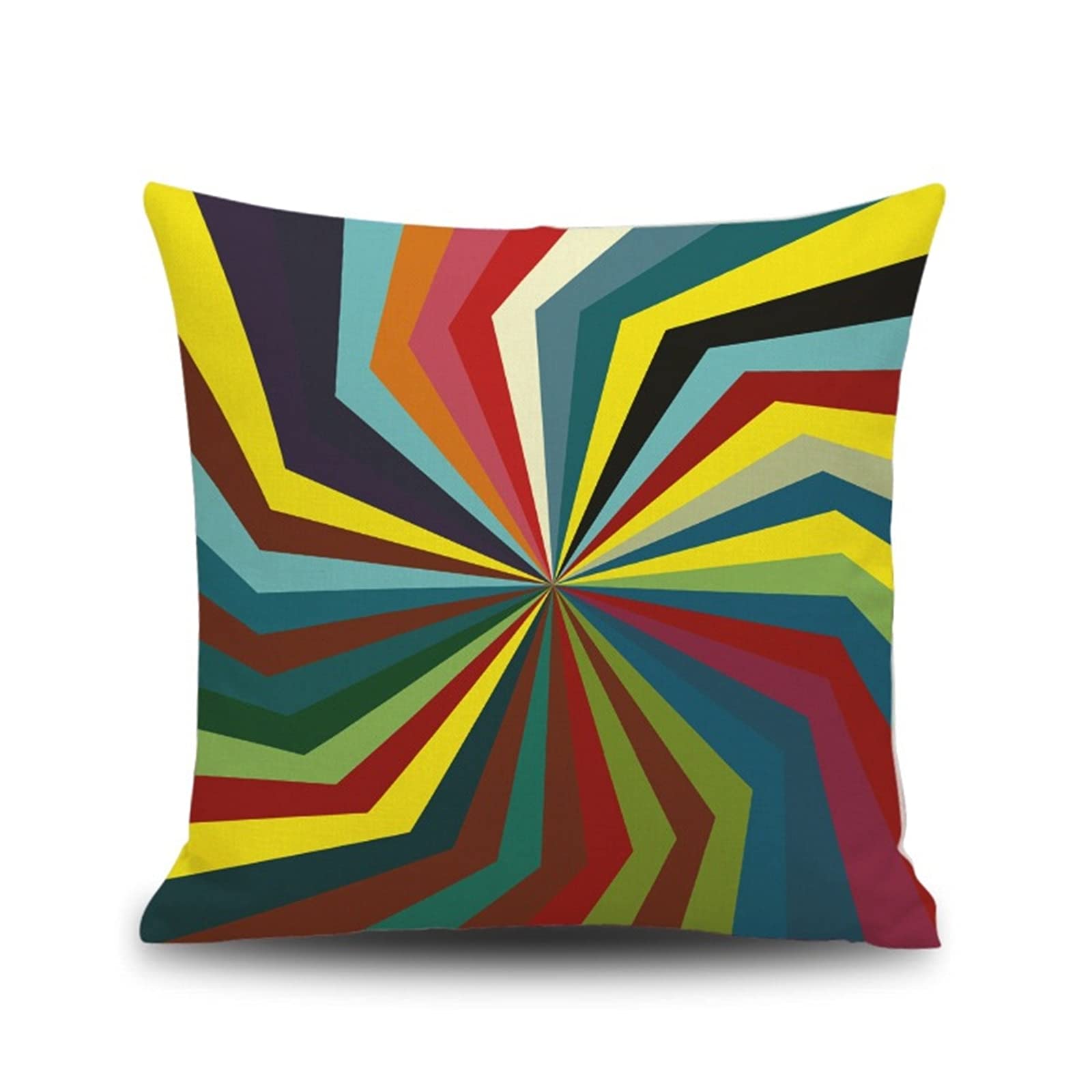 Lieson Decorative Throw Pillow Covers 20x20 & 50x50CM - Geometric Pattern Linen Cushion Covers for Sofa, Bed, Living Room - Multicolor Home Decor Accent Pillowcases