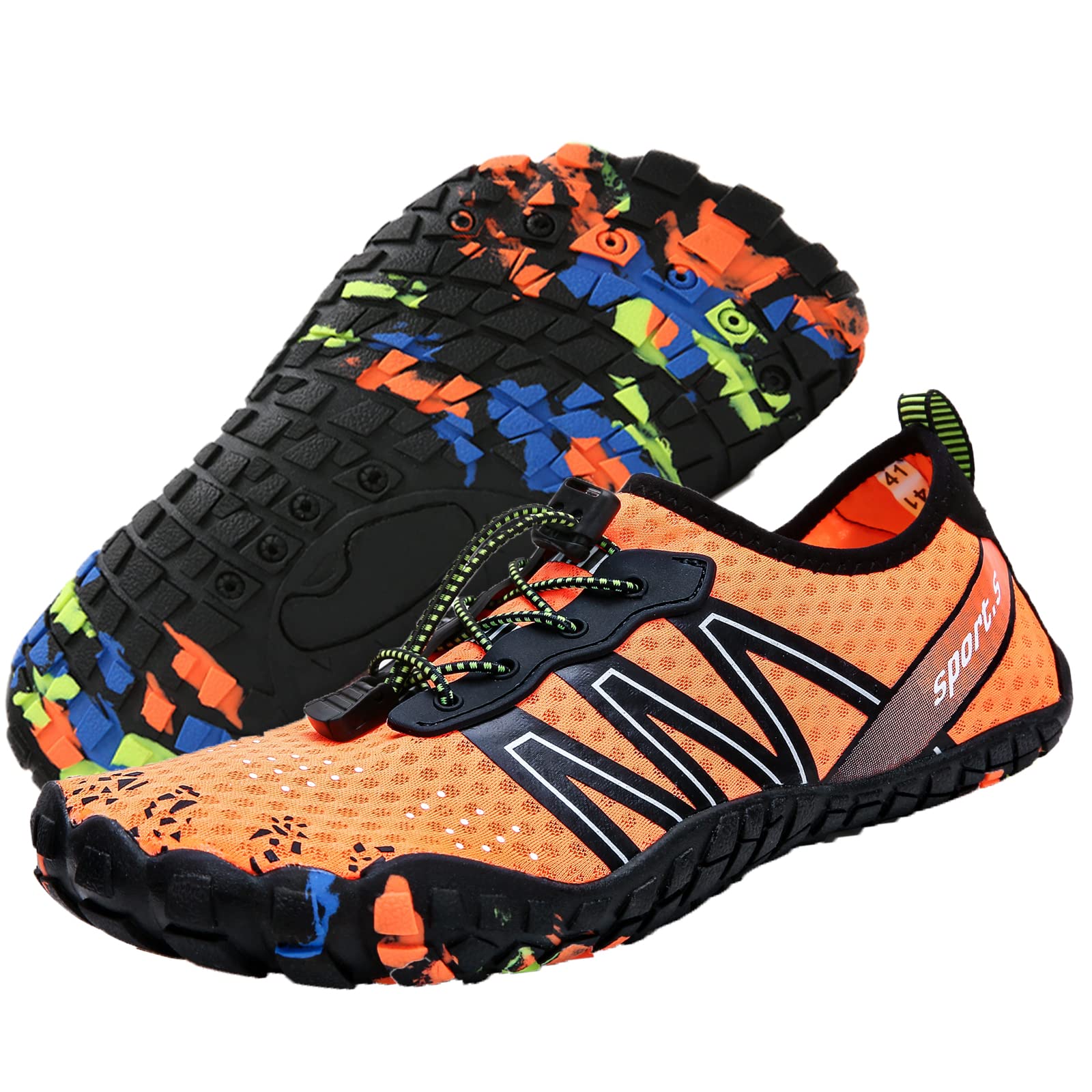 **Men's & Women's Quick-Dry Water Shoes - Barefoot Aqua Swim Shoes for Beach, Pool, Boating, Fishing & Diving | Yoga & Water Aerobics Friendly**