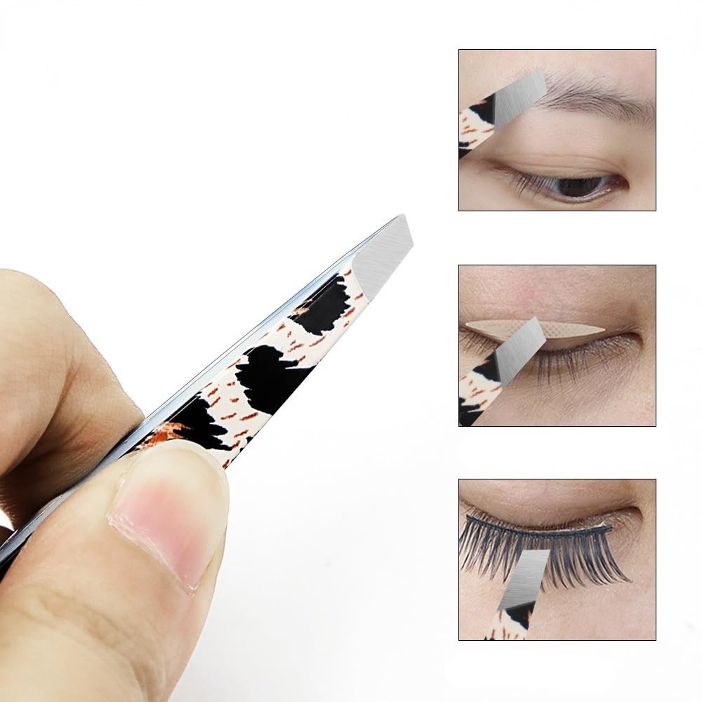 Professional Hair Removal Tweezers - Super Hard 3D Volume Precision Eyelash Extension Tweezers, Anti-Static Lash Clip for Salon & Home Use (White) | Perfect for Eyelash Extensions, Brow Shaping & DIY Beauty