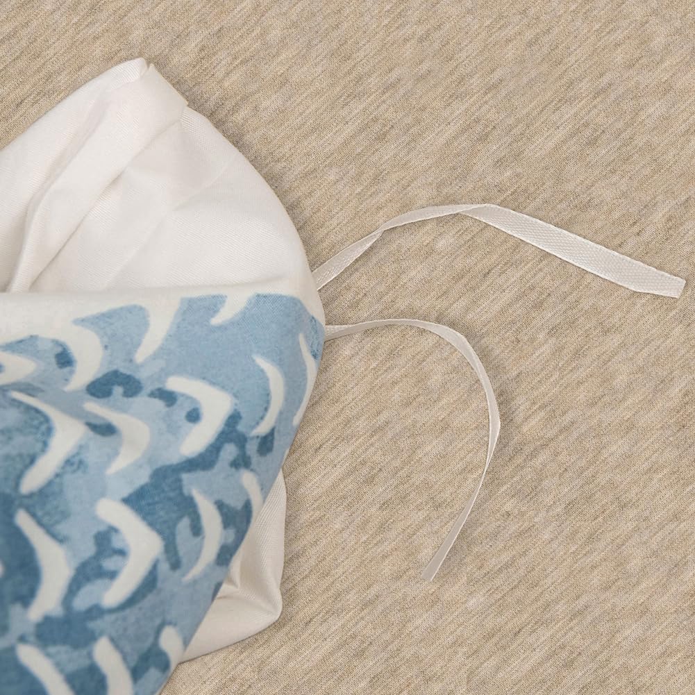 Coastal Duvet Cover Queen Set - 3 Piece Soft Lightweight Microfiber Bedding in Nautical Ocean Blue | Includes 1 Duvet Cover with Zipper Closure & 2 Pillowcases | Perfect for Beach House, Guest Room or Coastal Themed Bedroom Decor