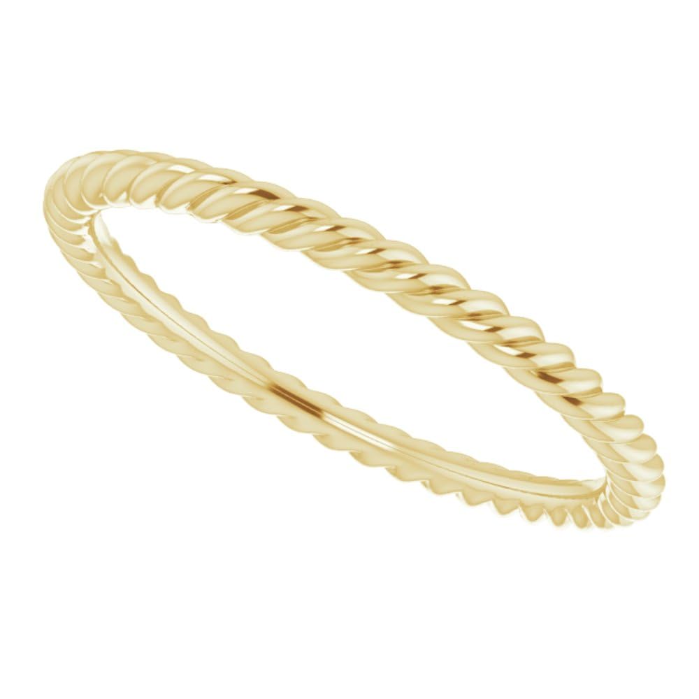 14K Gold 1.5mm Thin Rope Wedding Band Ring for Women - Dainty Bridal Jewelry, Anniversary Gift for Her - Perfect for Engagement, Proposal and Special Occasions