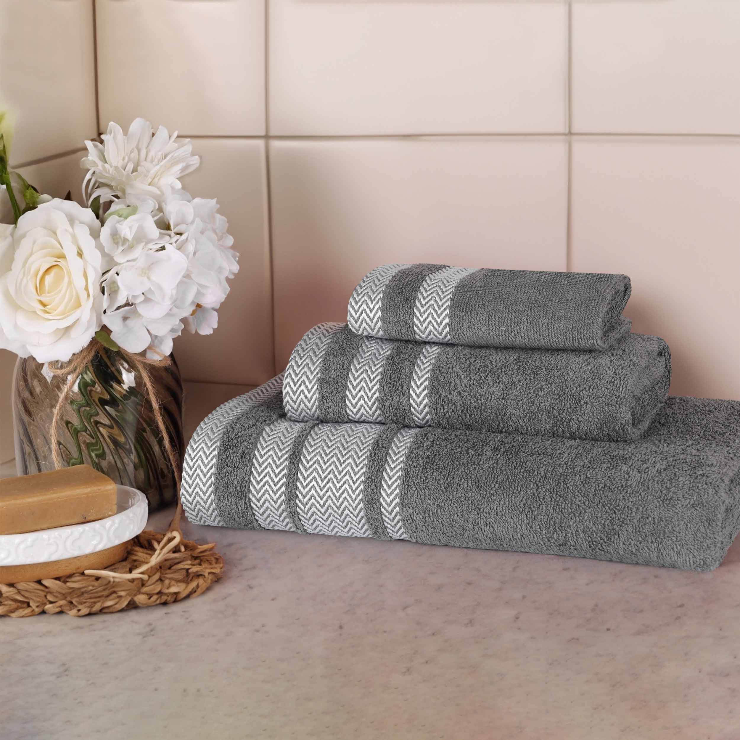 Premium Hays Cotton Medium Weight 3-Piece Bath Towel Set - Soft & Absorbent for Spa, Gym, and Home Use