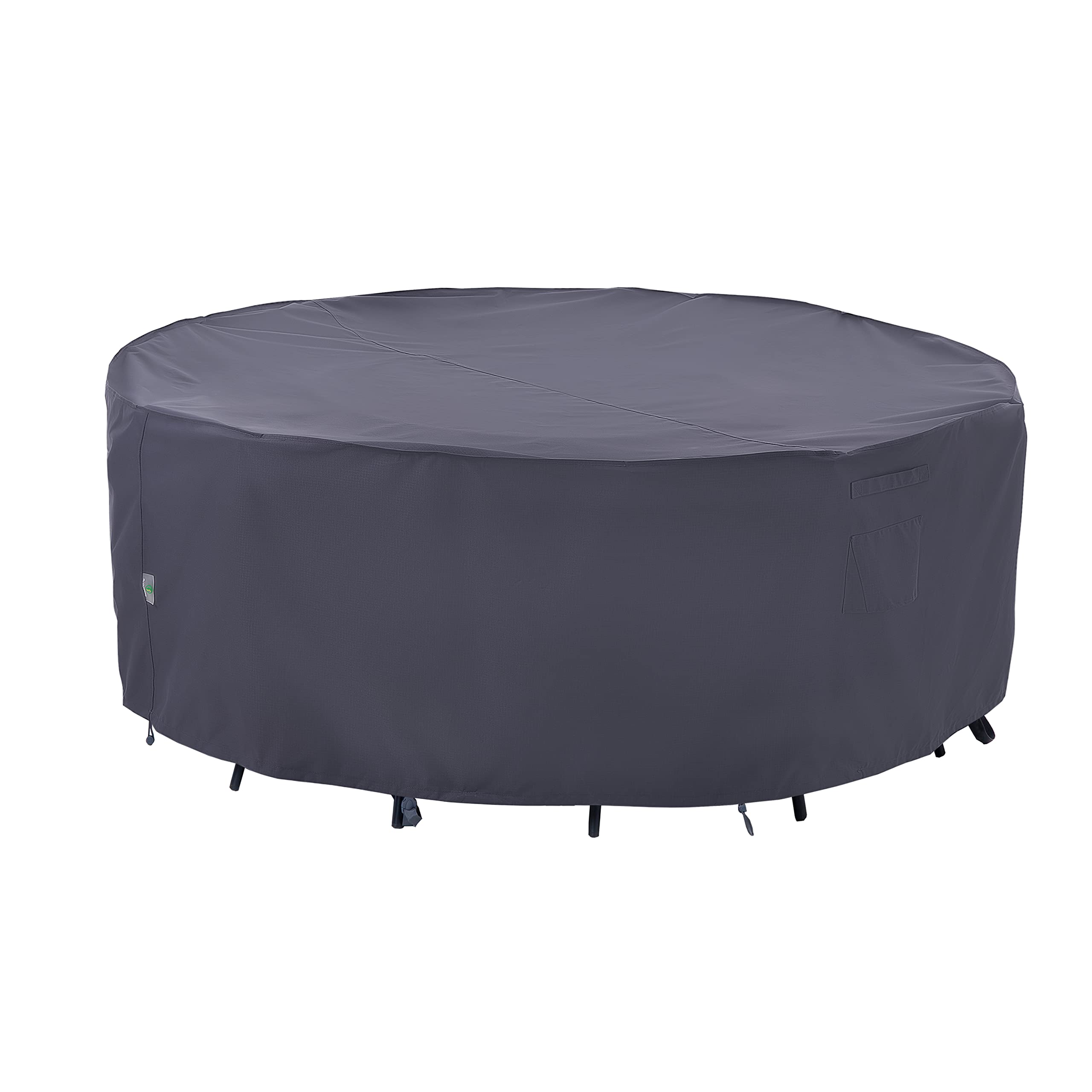 Waterproof UV-Resistant Outdoor Patio Furniture Cover for Small Round Table & Chairs Set - 62 Inch Diameter, Grey - Perfect for Backyard, Garden, and Poolside Protection
