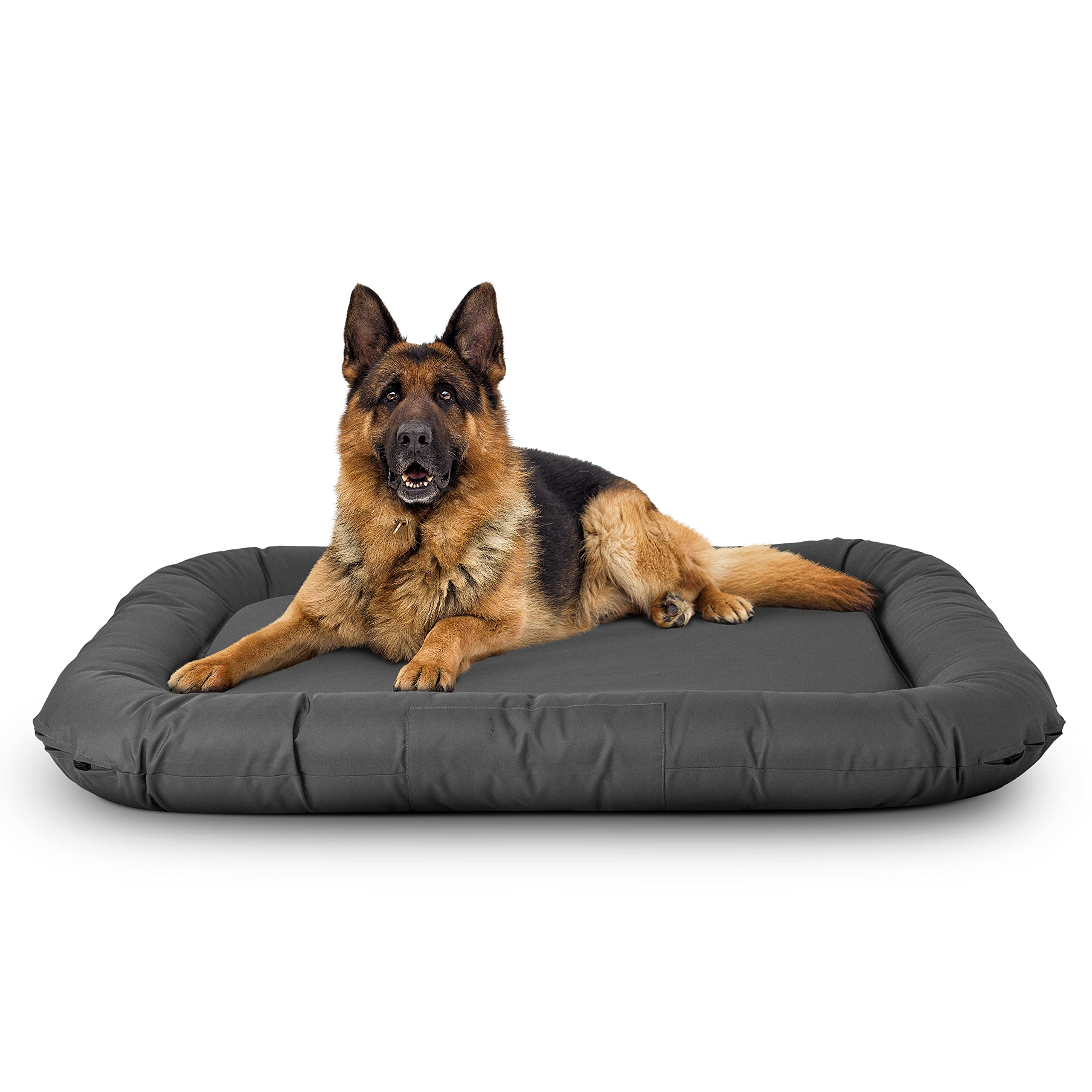 **Waterproof Outdoor Dog Bed - Durable Medium to XXL Size with Reversible Washable Cover, YKK Zippers - Perfect for Home, Car, Crate & Yard - Puppy Friendly & Tough Fabric**    *(Use Case: Ideal for active dogs, travel, indoor/outdoor lounging, and crate training.)*