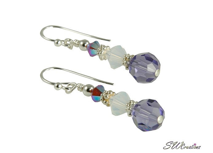 Opal Tanzanite Crystal Beaded Earrings for Women - Handmade Dangle Drop Earrings Jewelry Gift for Wedding, Party & Special Occasions