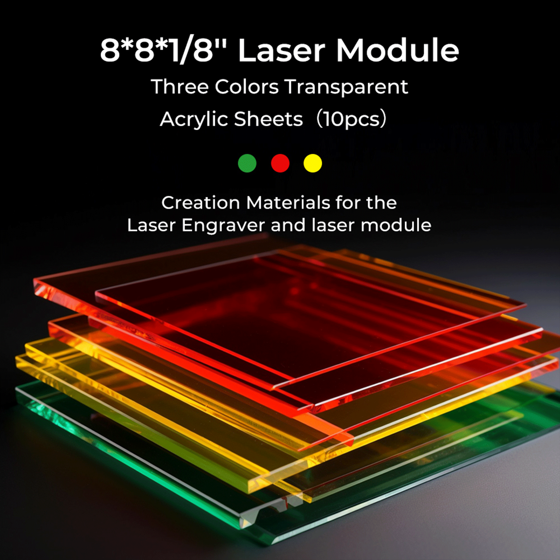 Creality 3D Falcon Series Transparent Acrylic Sheets - 3 Colors (Red, Blue, Clear) 200x200x3mm for DIY Crafts, Laser Cutting & Model Making - Fast AU Shipping