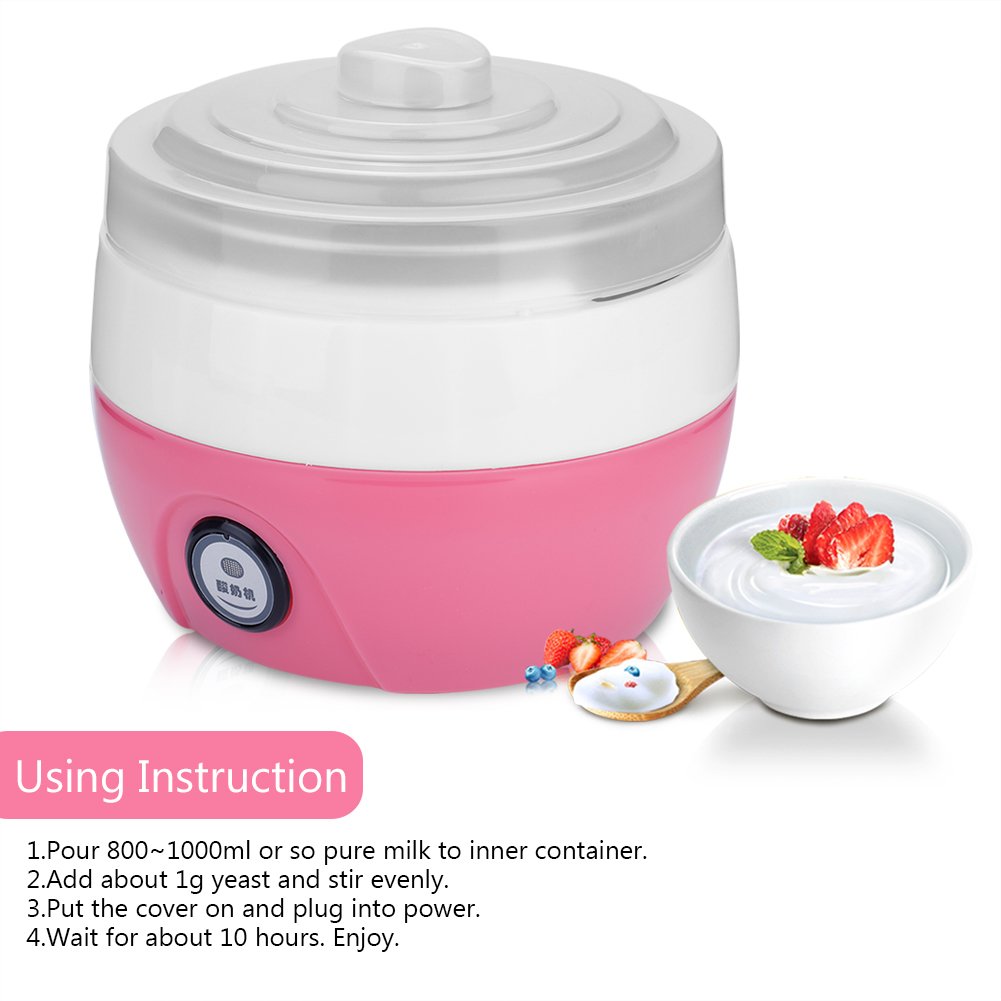 Automatic Yogurt Maker Machine - Digital Programmable Yogurt Maker with Timer for Homemade Greek Yogurt, Healthy Breakfast & Snacks - Perfect for Kitchen, Home Use (Pink) | Great for Meal Prep, Keto Diet & Family Breakfasts